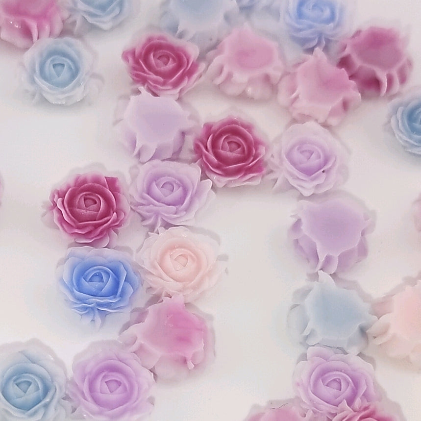 8MM Mixed Color Glowing  Rose Resin Flower Nail Charms For Making Fancy Bead