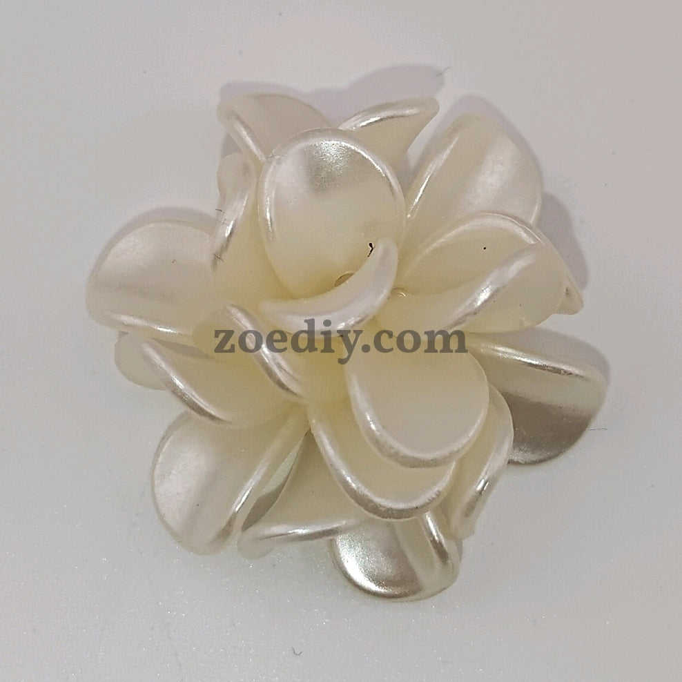 FS1002- 27MM White Frosted Cherry Blossoms With Multiple Petals Acrylic Accessories