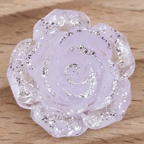 16MM Mixed Color Fine Glitter Camellia Flower Resin Accessories For Making Fancy Beads