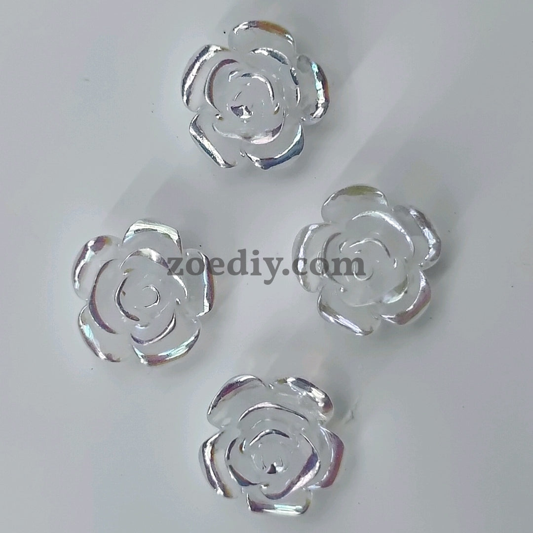 FS0914- 8mm Glowing Rose Mixed Color Charms Accessories For Making Fancy Beads