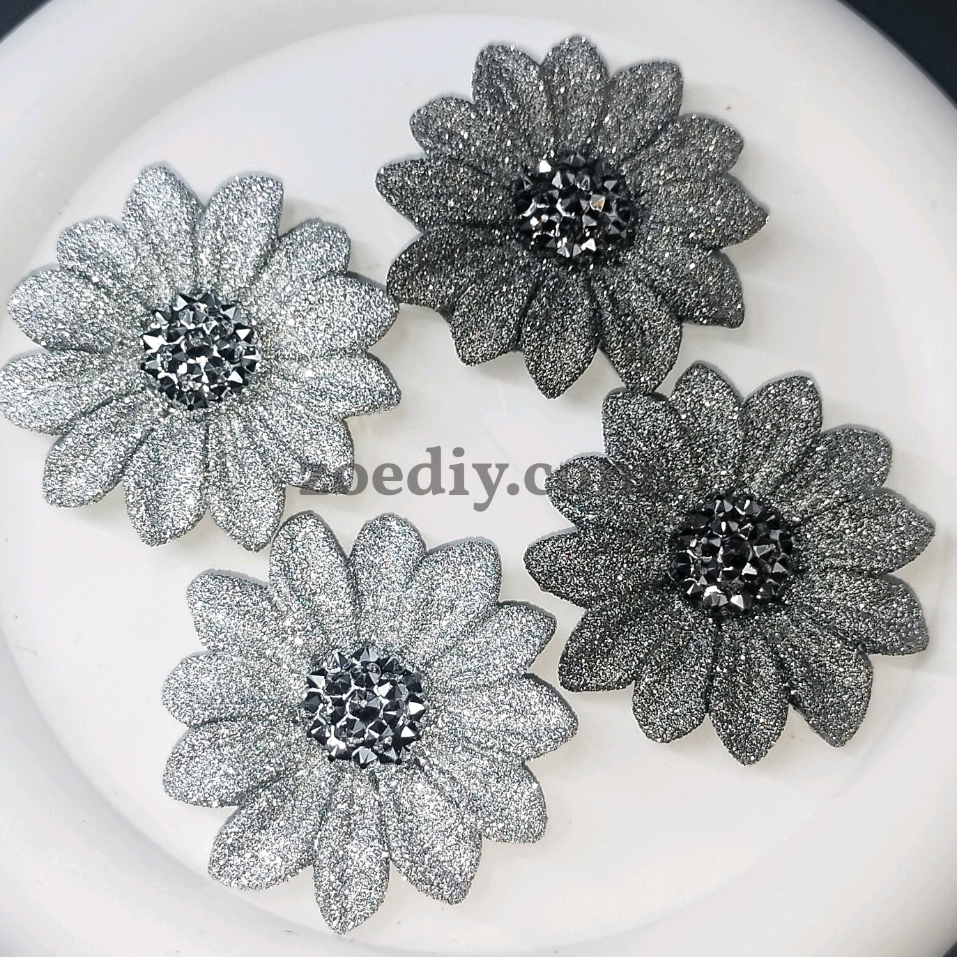 FS0313-45MM Black Silver Chrysanthemum Charms Accessories For Making Fancy Beads