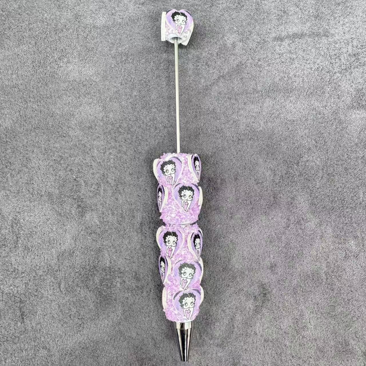 Betty Boop Face Print 3D Heart‑Shaped Sugar Clay Beadable Pens