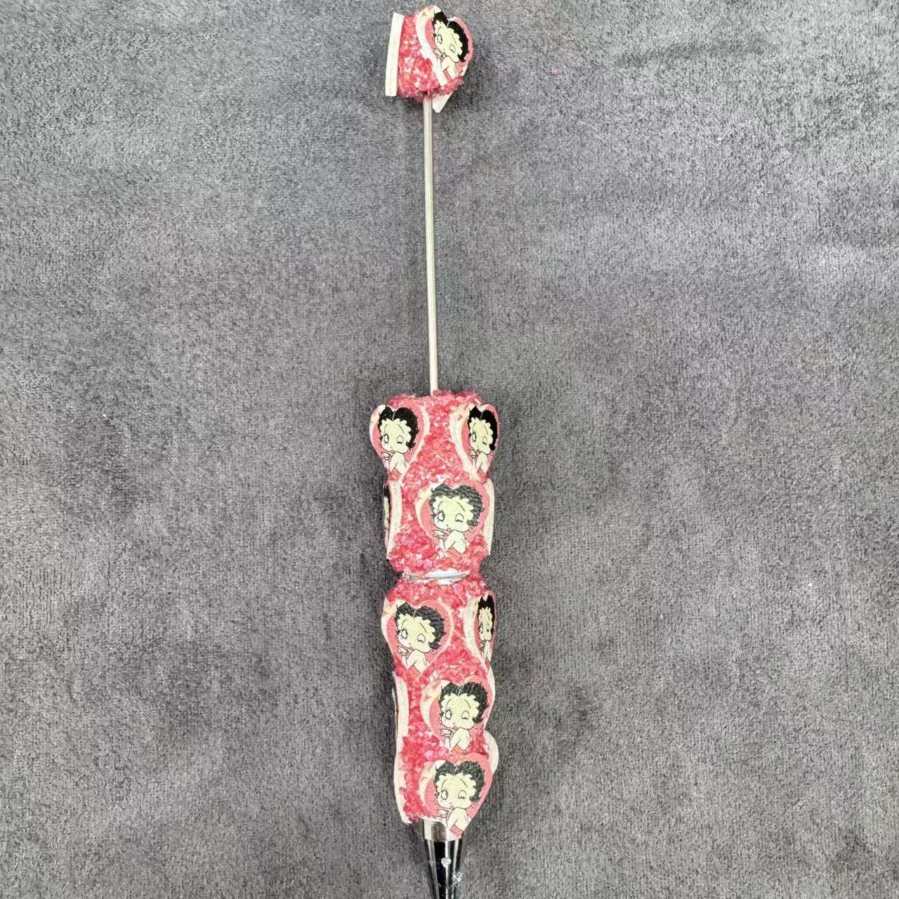 Betty Boop Face Print 3D Heart‑Shaped Sugar Clay Beadable Pens
