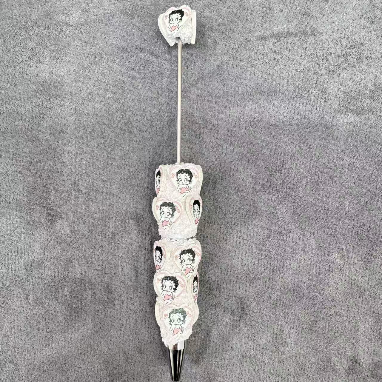Betty Boop Face Print 3D Heart‑Shaped Sugar Clay Beadable Pens