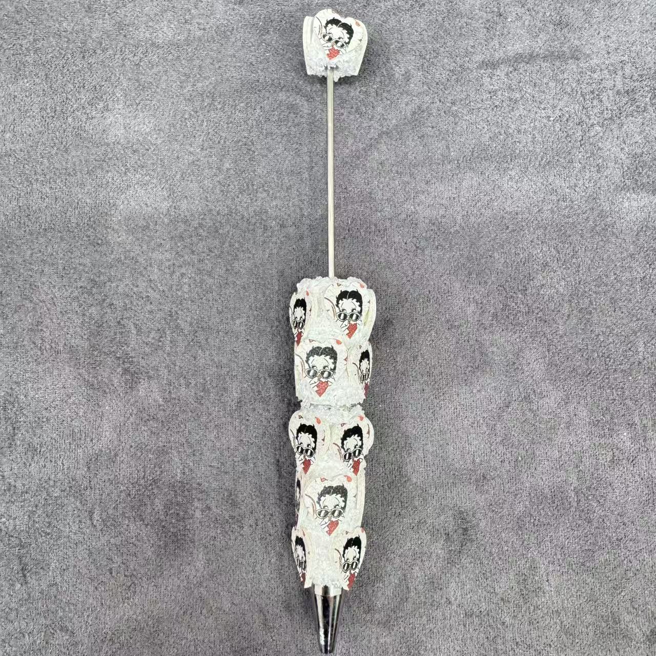 Betty Boop Face Print 3D Heart‑Shaped Sugar Clay Beadable Pens