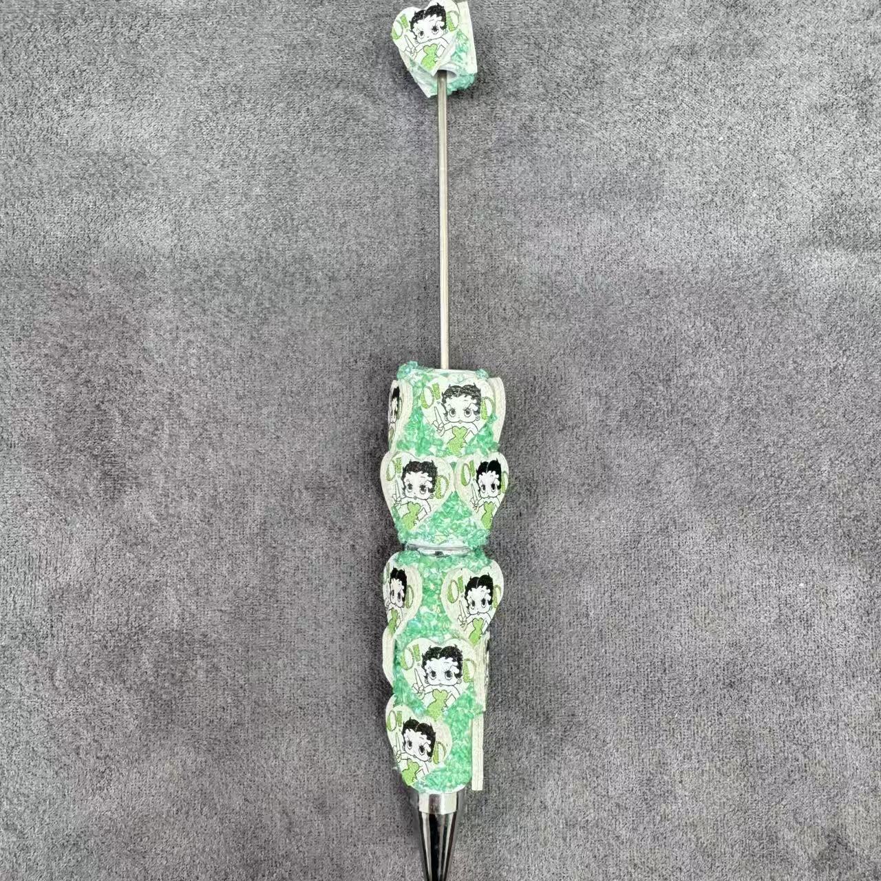 Betty Boop Face Print 3D Heart‑Shaped Sugar Clay Beadable Pens