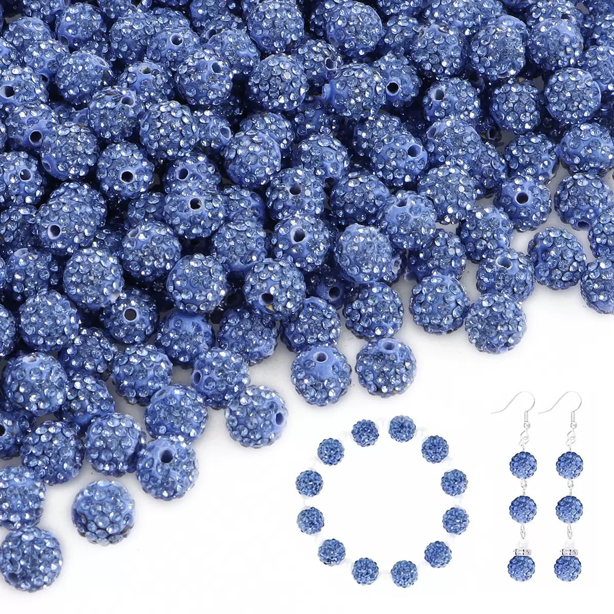 10mm Rhinestone Clay Beads For Jewelry Making Keychain Making
