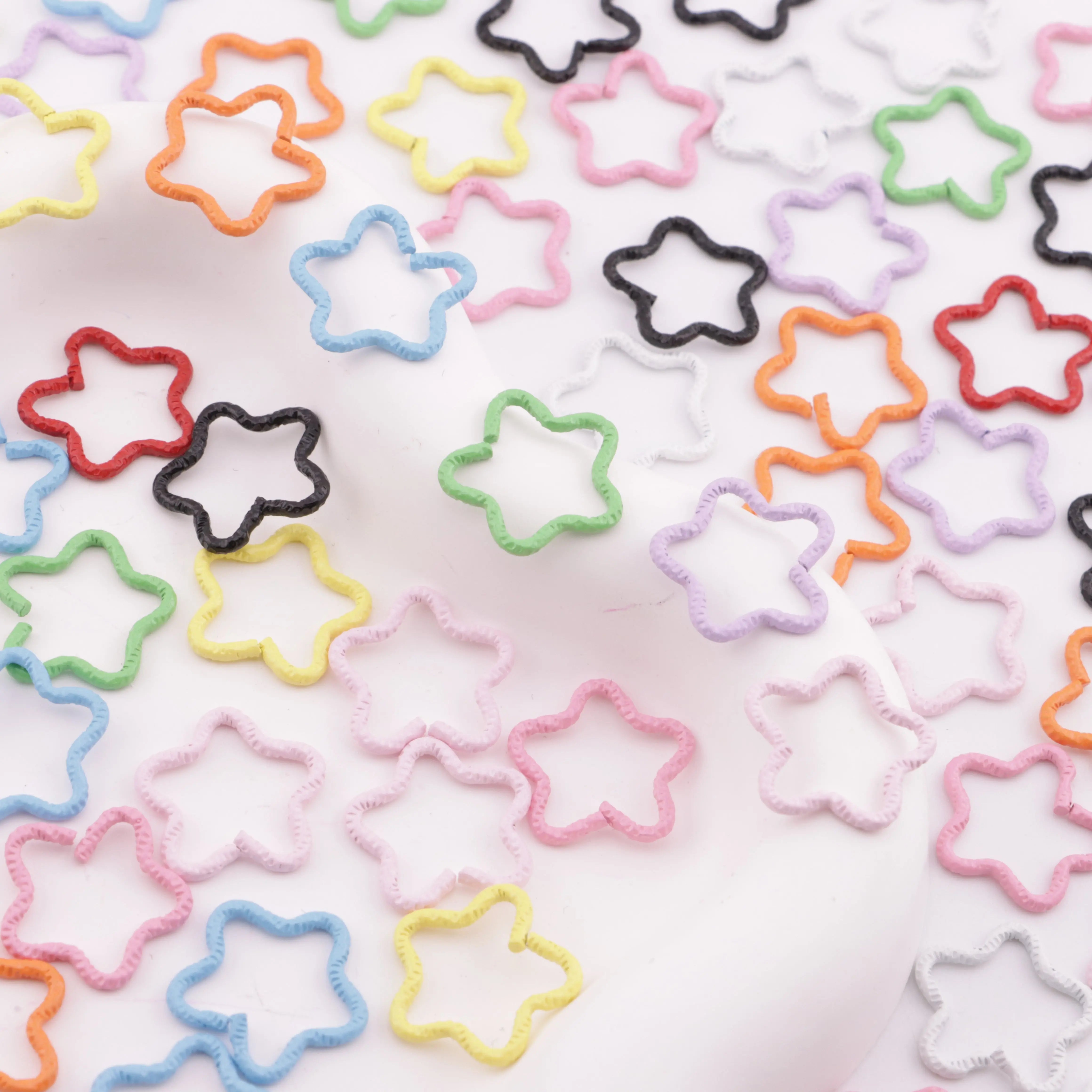 17mm Twisted Five-Pointed Star Metal Ring ZoeDIY Shop