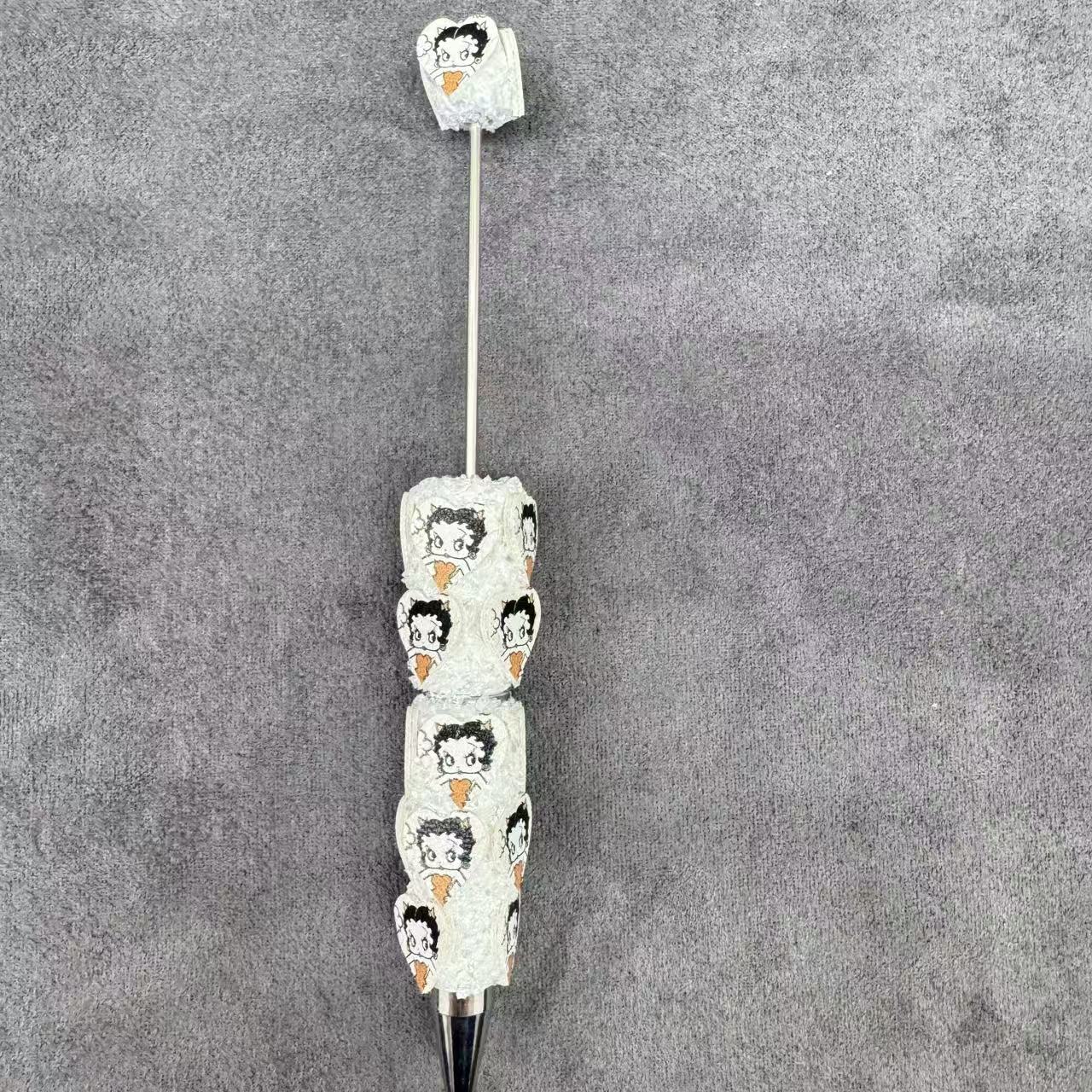 Betty Boop Face Print 3D Heart‑Shaped Sugar Clay Beadable Pens