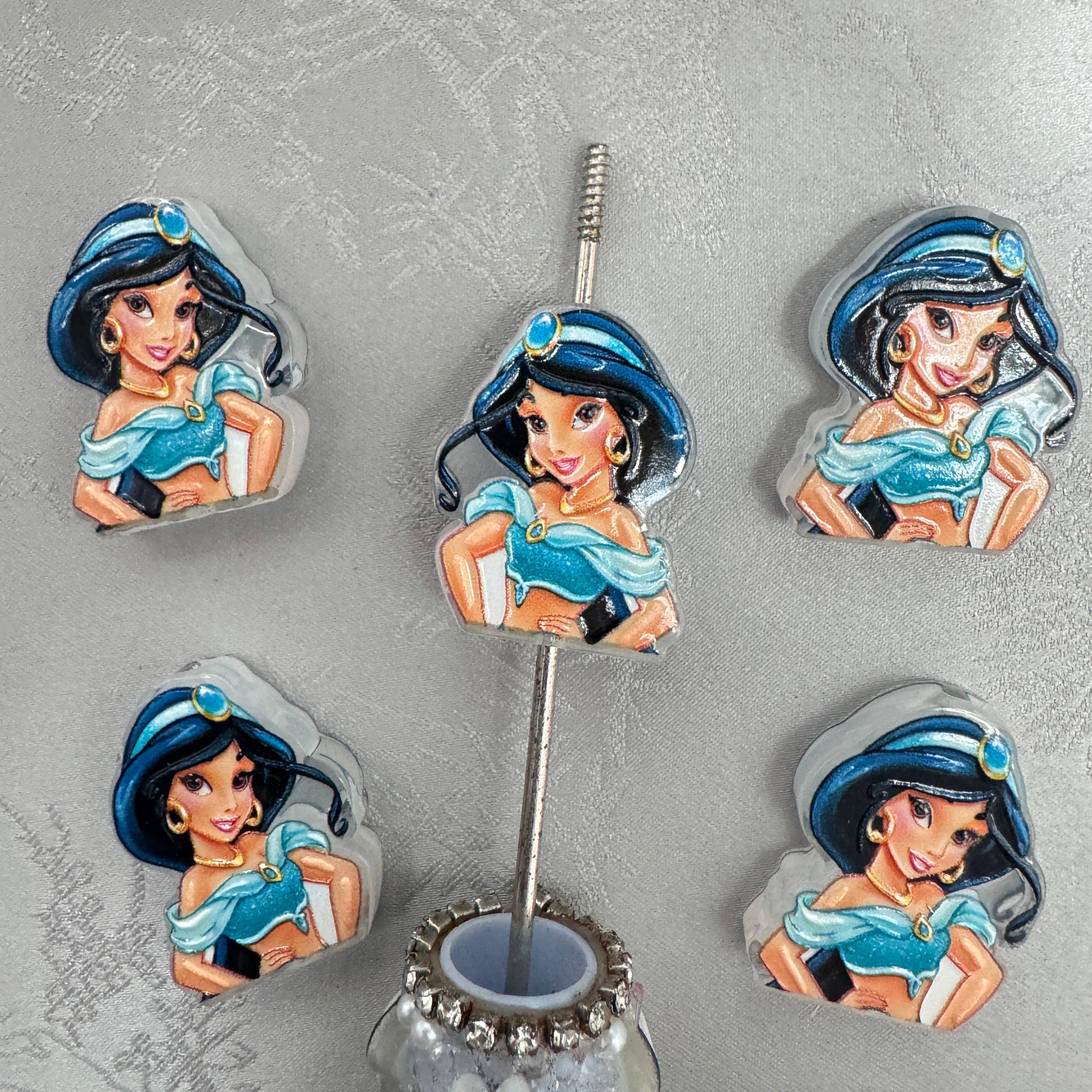 Black‑Hair Turquoise Outfit Exotic Style Princess Acrylic Focal Beads