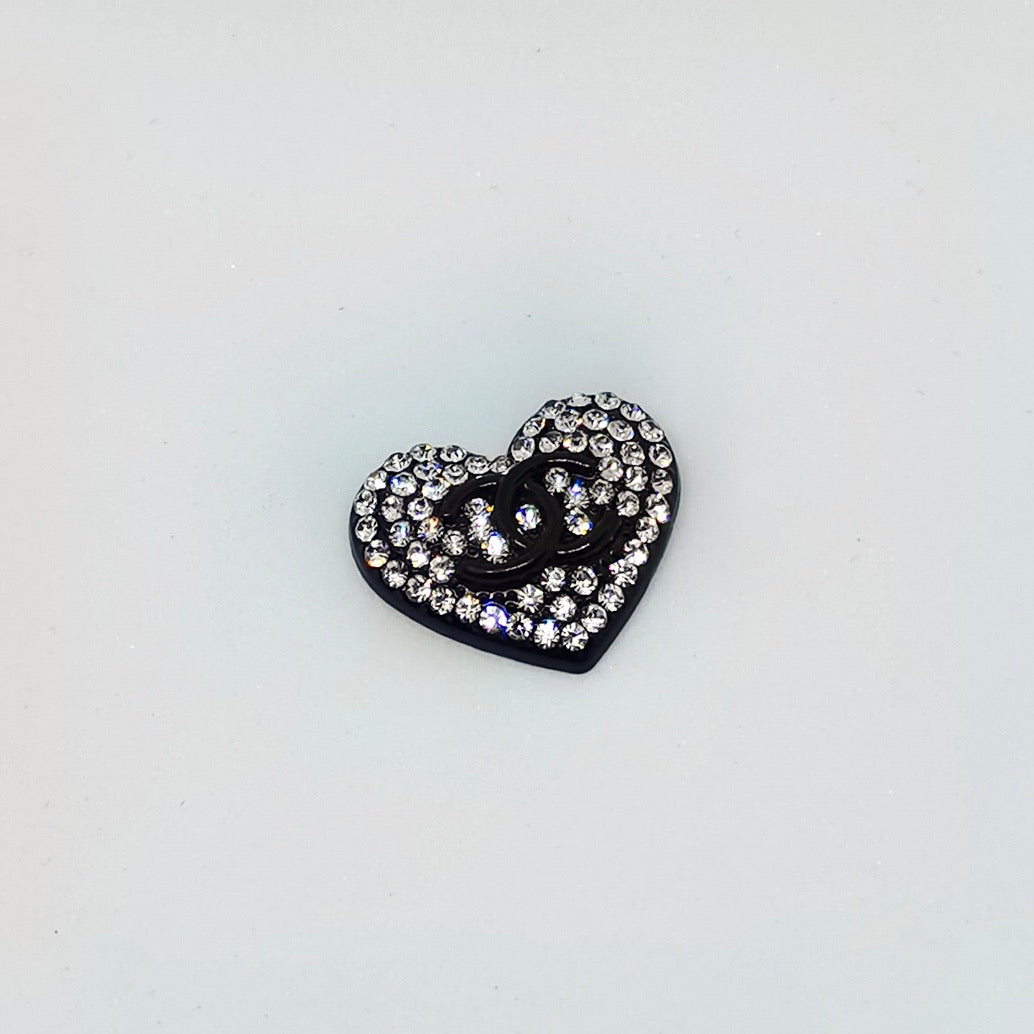 FS3902-About 18×22mm Rhinestone Heart Metal Patch As Picture Shows