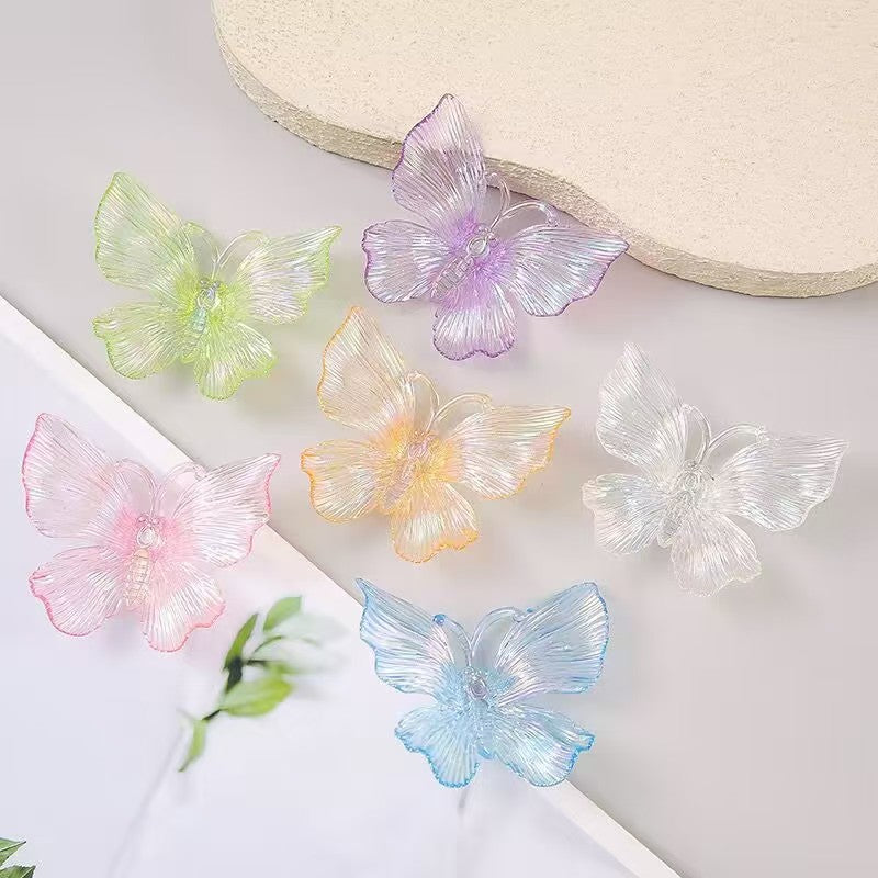 FS2880- Approximately 5×5.8cm Transparent Three - dimensional Butterfly Patch