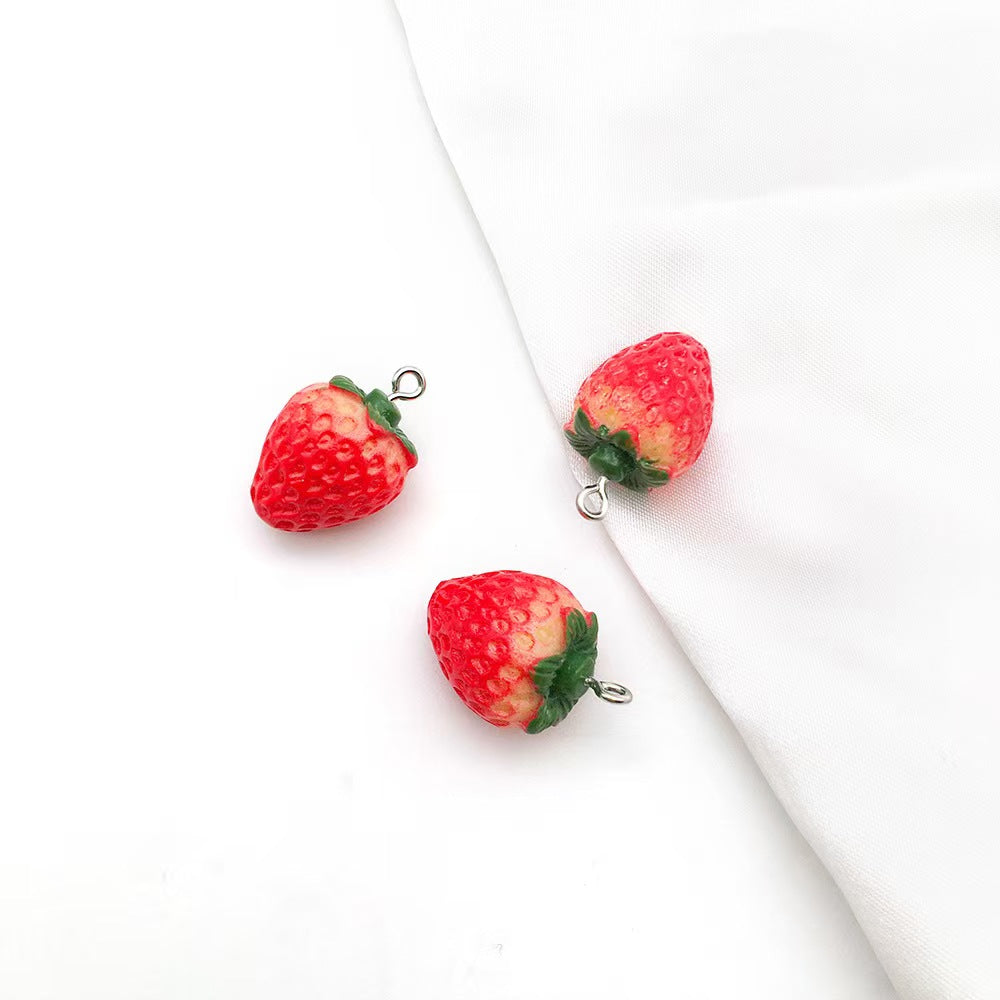 FS3949- 32mm Strawberry Beads Strawberry Resin Pendants