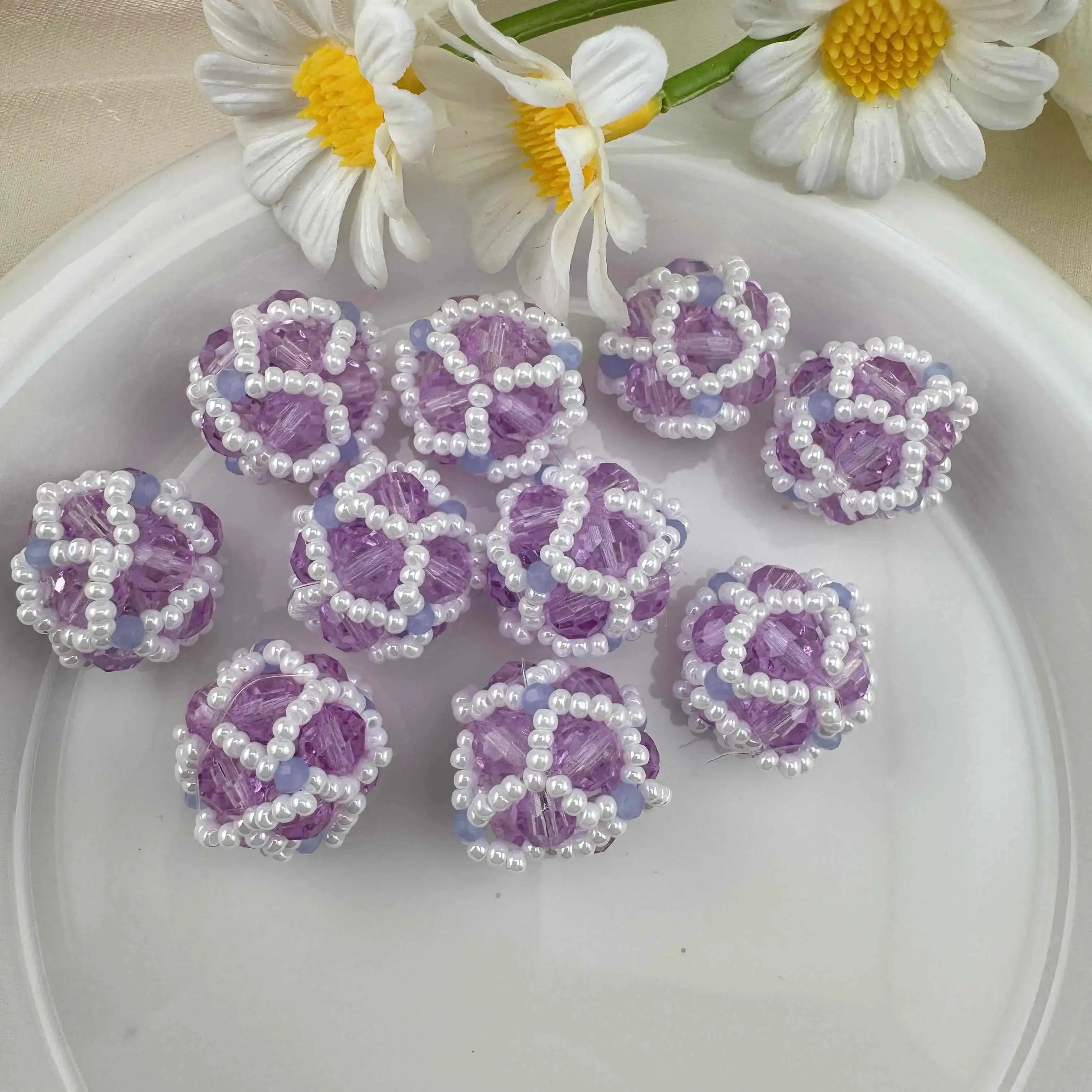 18mm Random Mixed Handmade Glass Beads, Hand-Woven Glass Beads, Pearl Beads ZoeDIY Shop