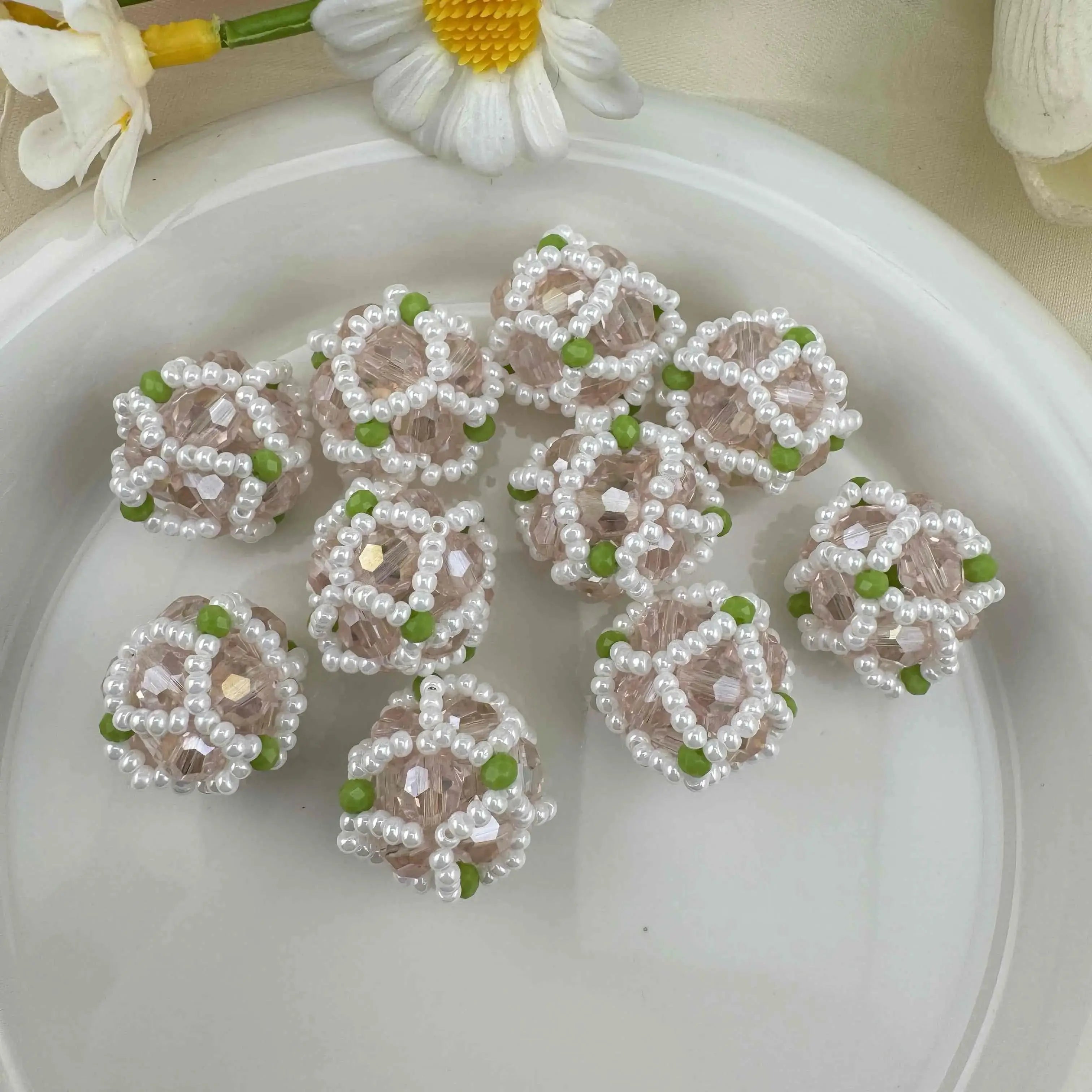 18mm Random Mixed Handmade Glass Beads, Hand-Woven Glass Beads, Pearl Beads ZoeDIY Shop