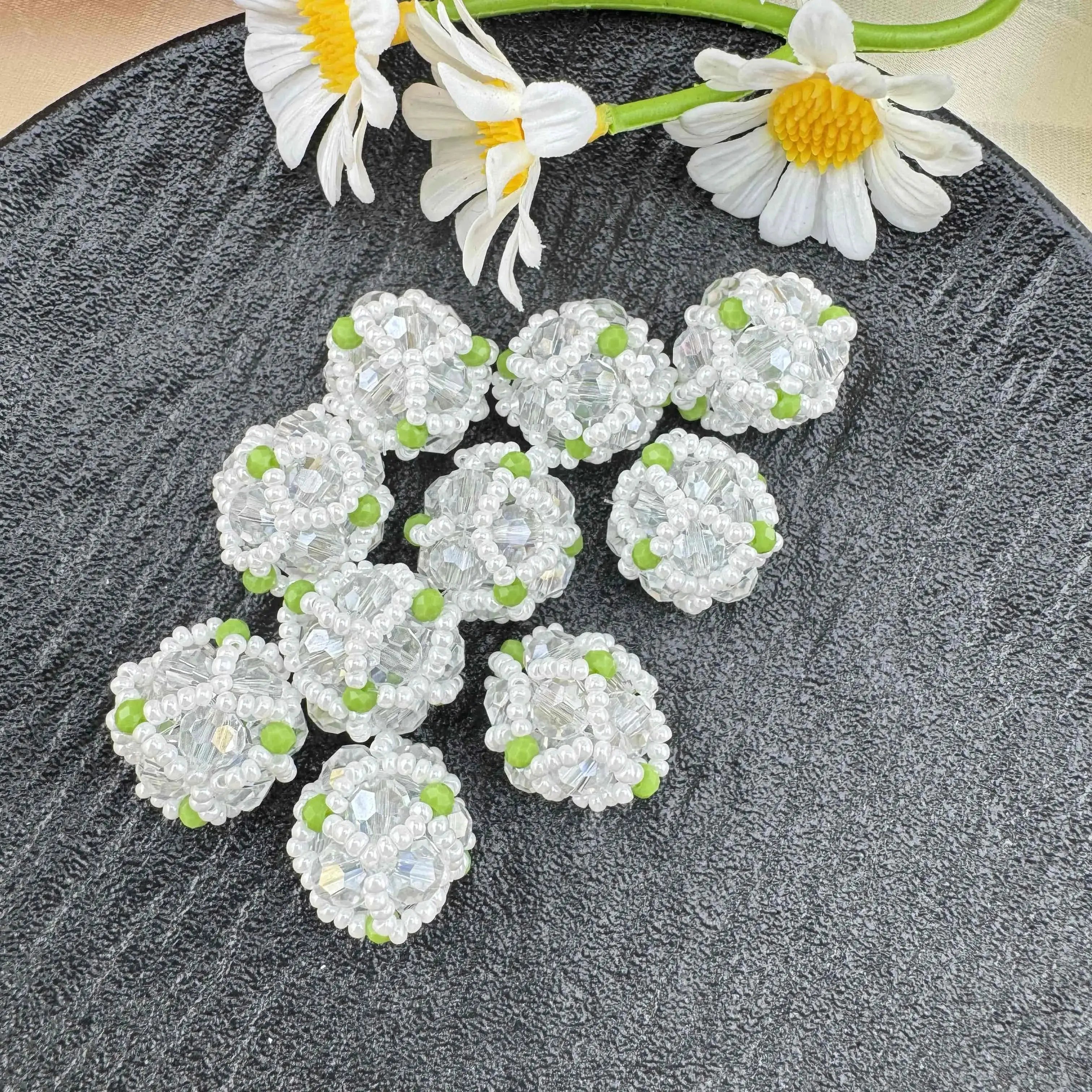 18mm Random Mixed Handmade Glass Beads, Hand-Woven Glass Beads, Pearl Beads ZoeDIY Shop