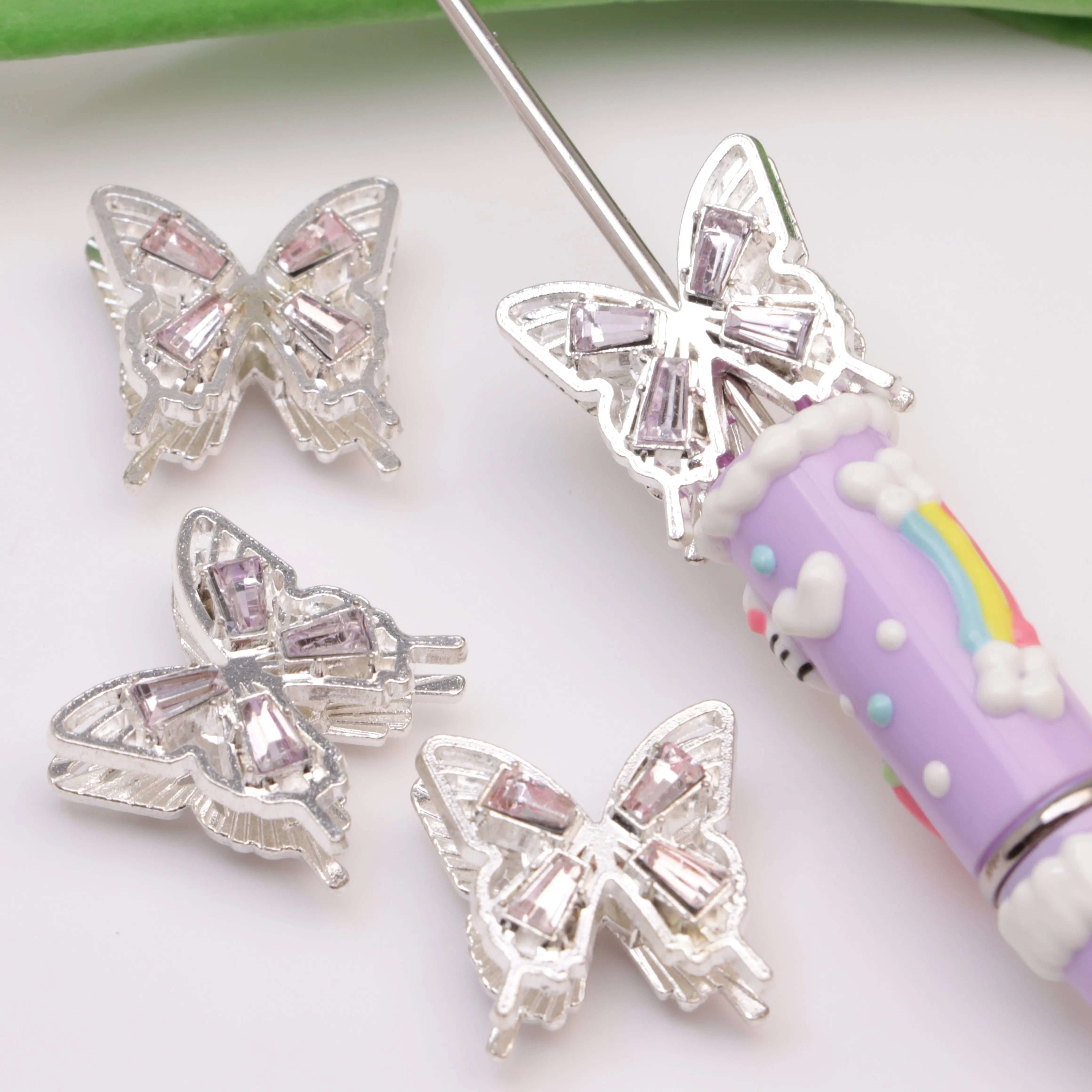 19 * 20Mm Butterfly Diamonds Alloy Beads Zircon Butterfly Beads ZoeDIY Shop