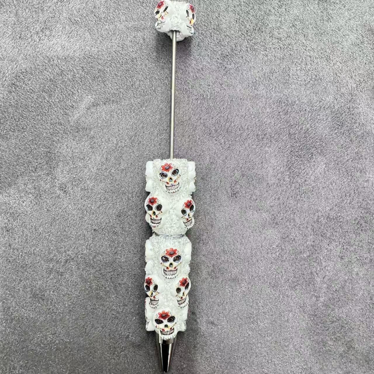 Skull Skeleton Heads  Sugar Clay Beadable Pens