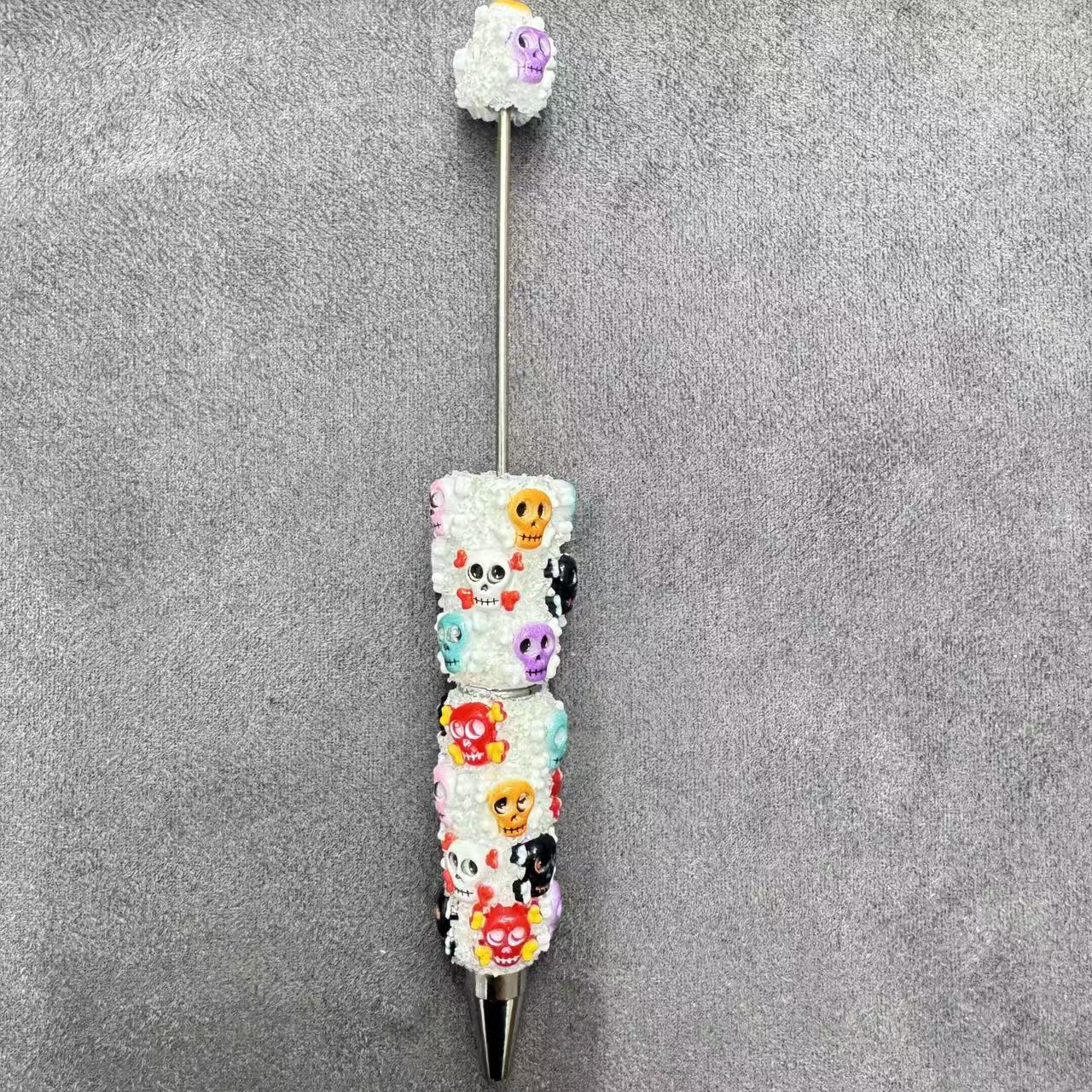 Skull Skeleton Heads  Sugar Clay Beadable Pens