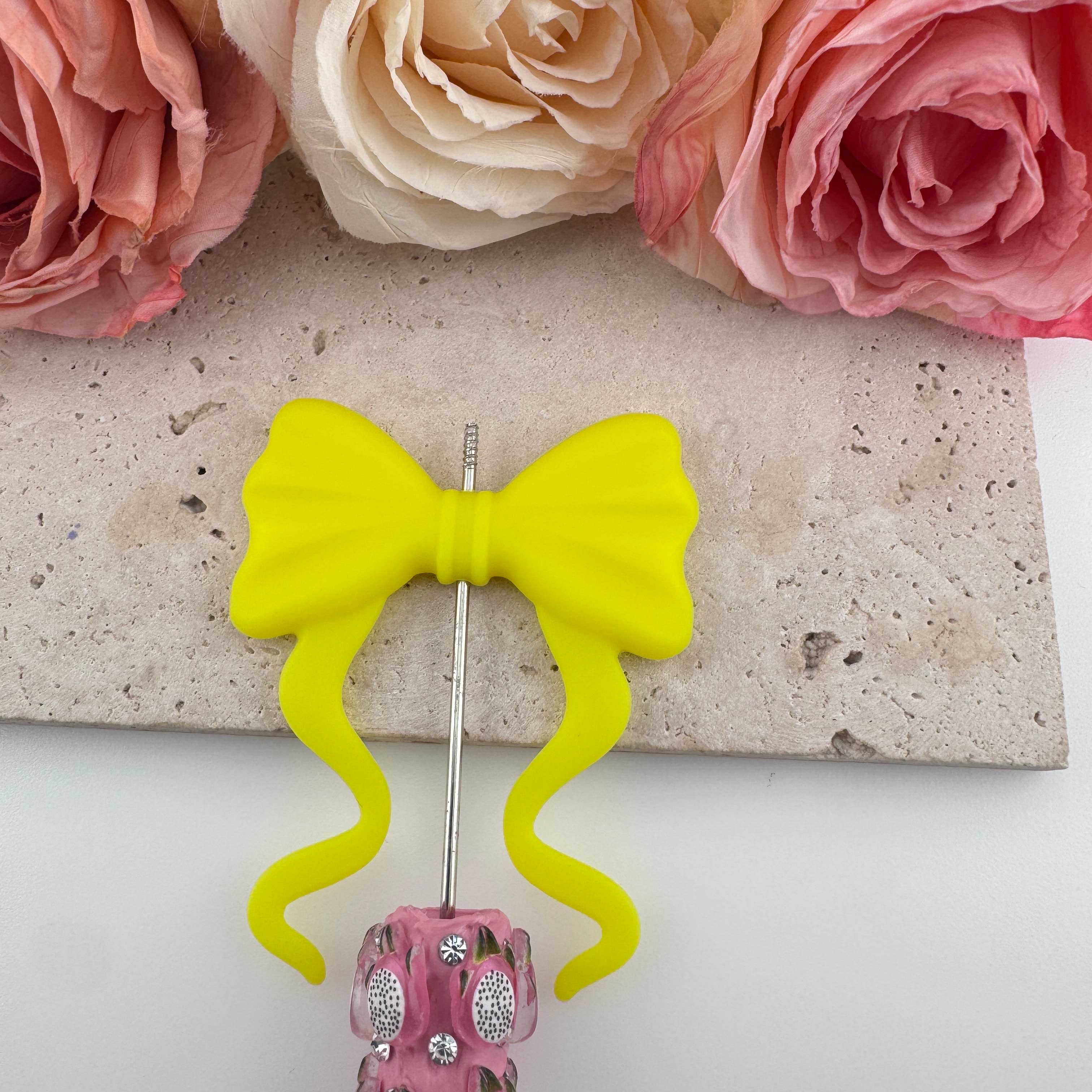 FS19388-About 60×70mm Silicone Bow Beads
