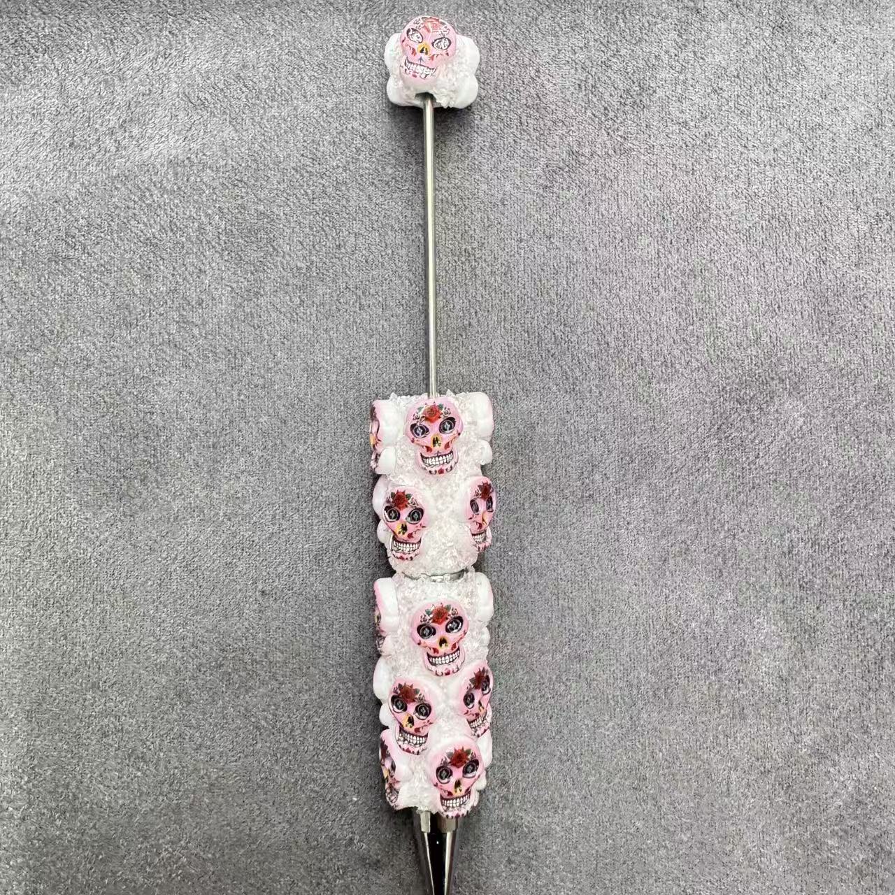Skull Skeleton Heads  Sugar Clay Beadable Pens