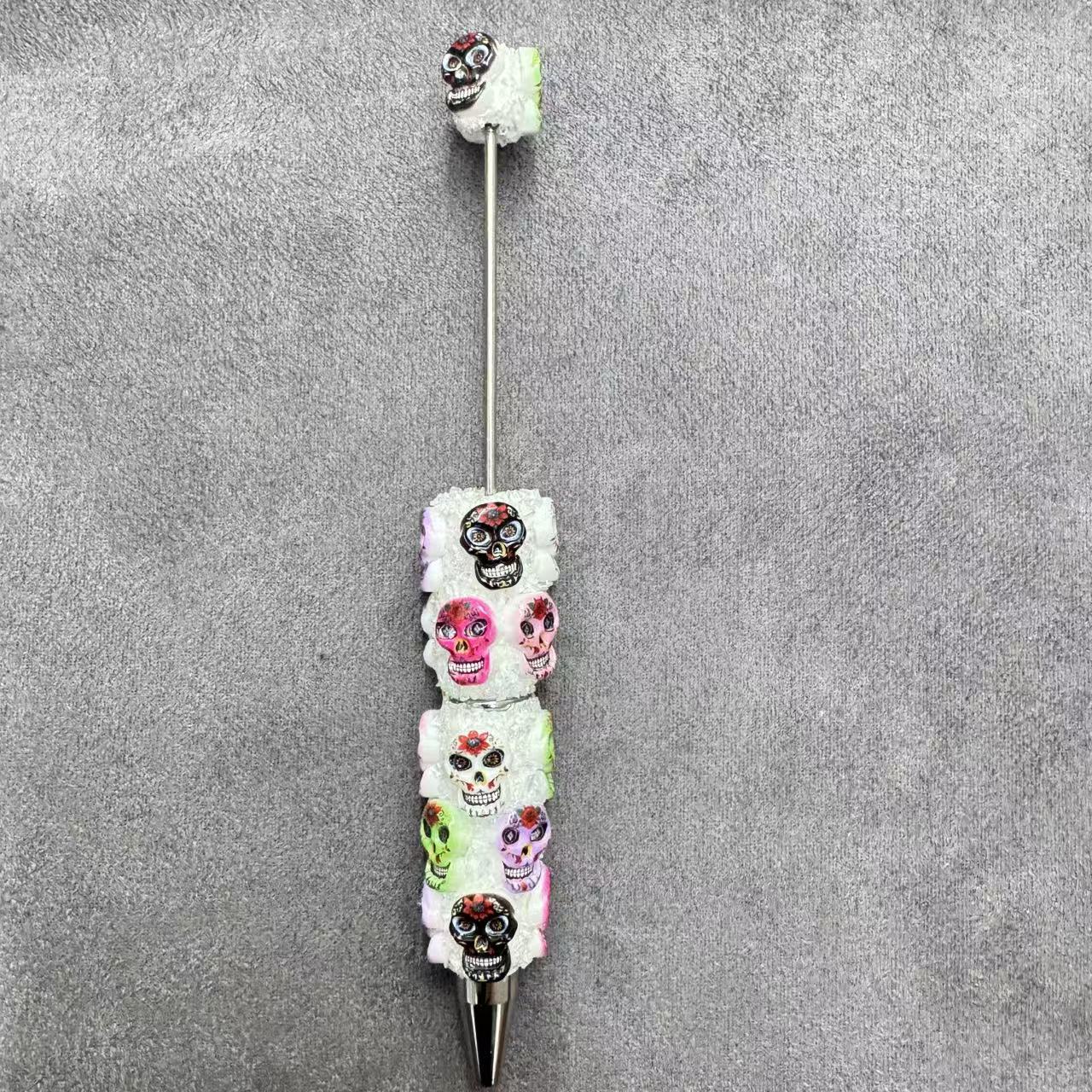 Skull Skeleton Heads  Sugar Clay Beadable Pens