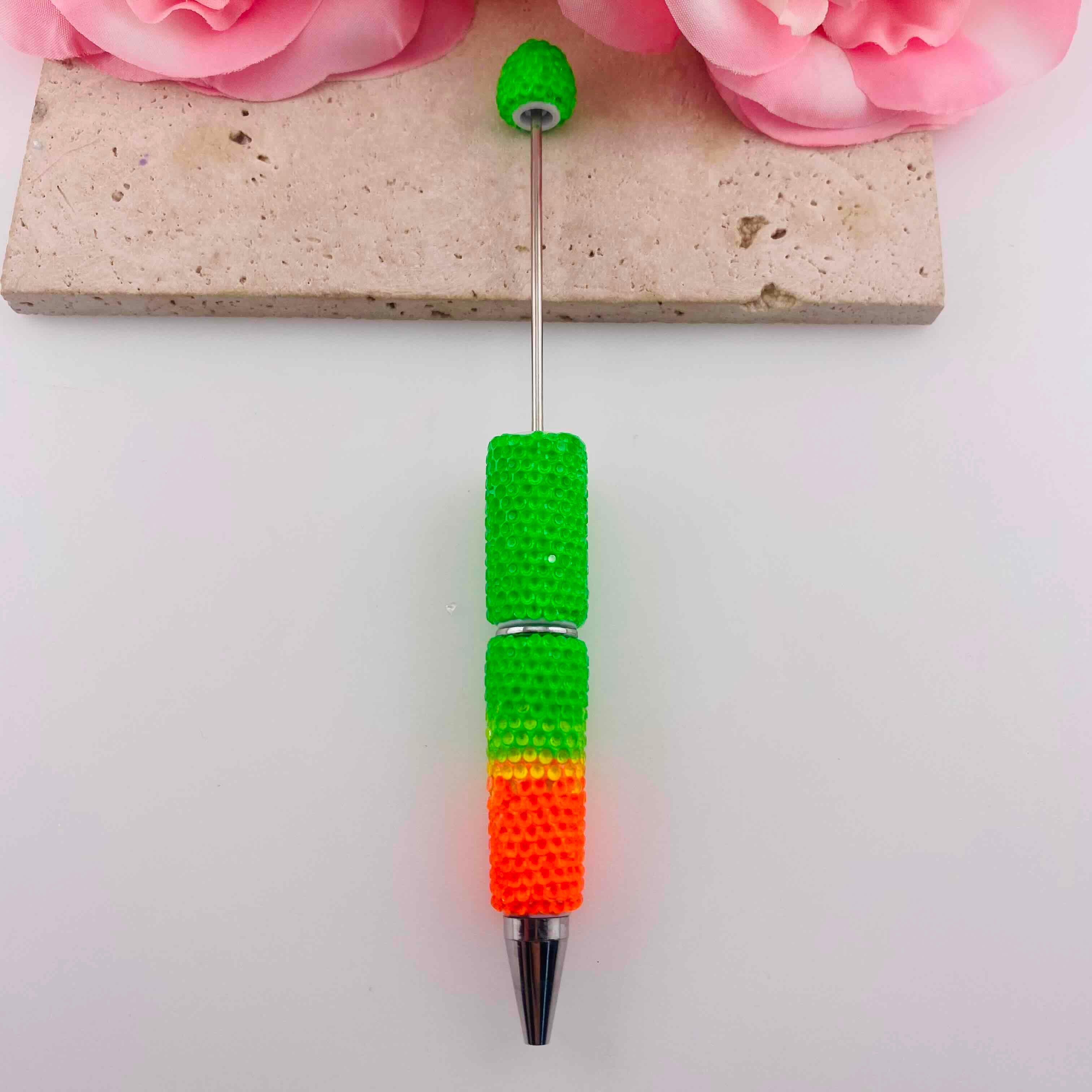 FS19806-Fluorescent Rhinestone Beaded Pens