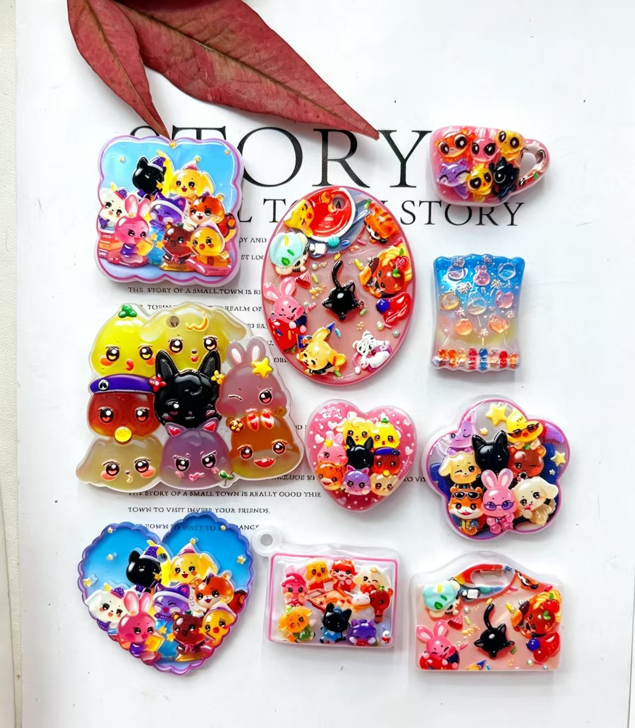 Mixed Printed Acrylic Beads For Beadable Pens Keychain Jewelry Making