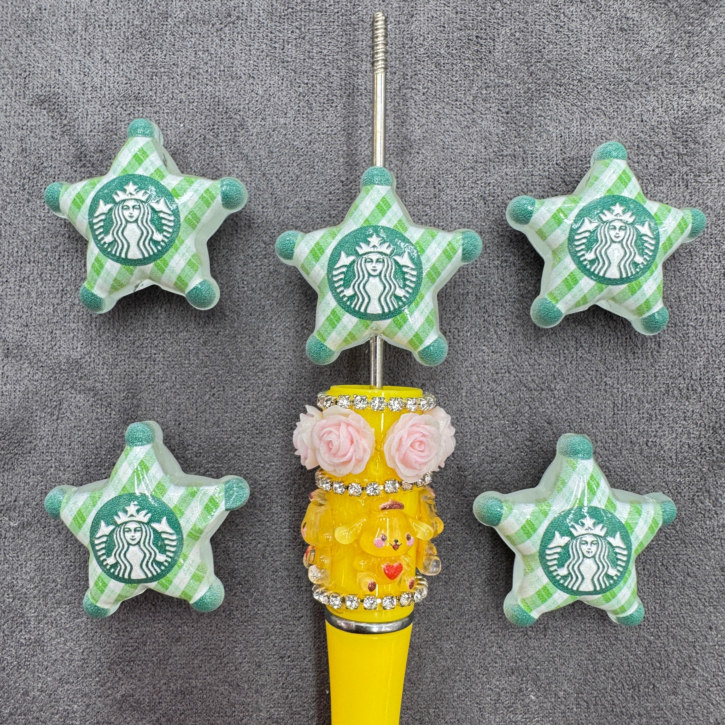 Chubby Five‑Point Star Acrylic Focal Beads Series As Picture Shows