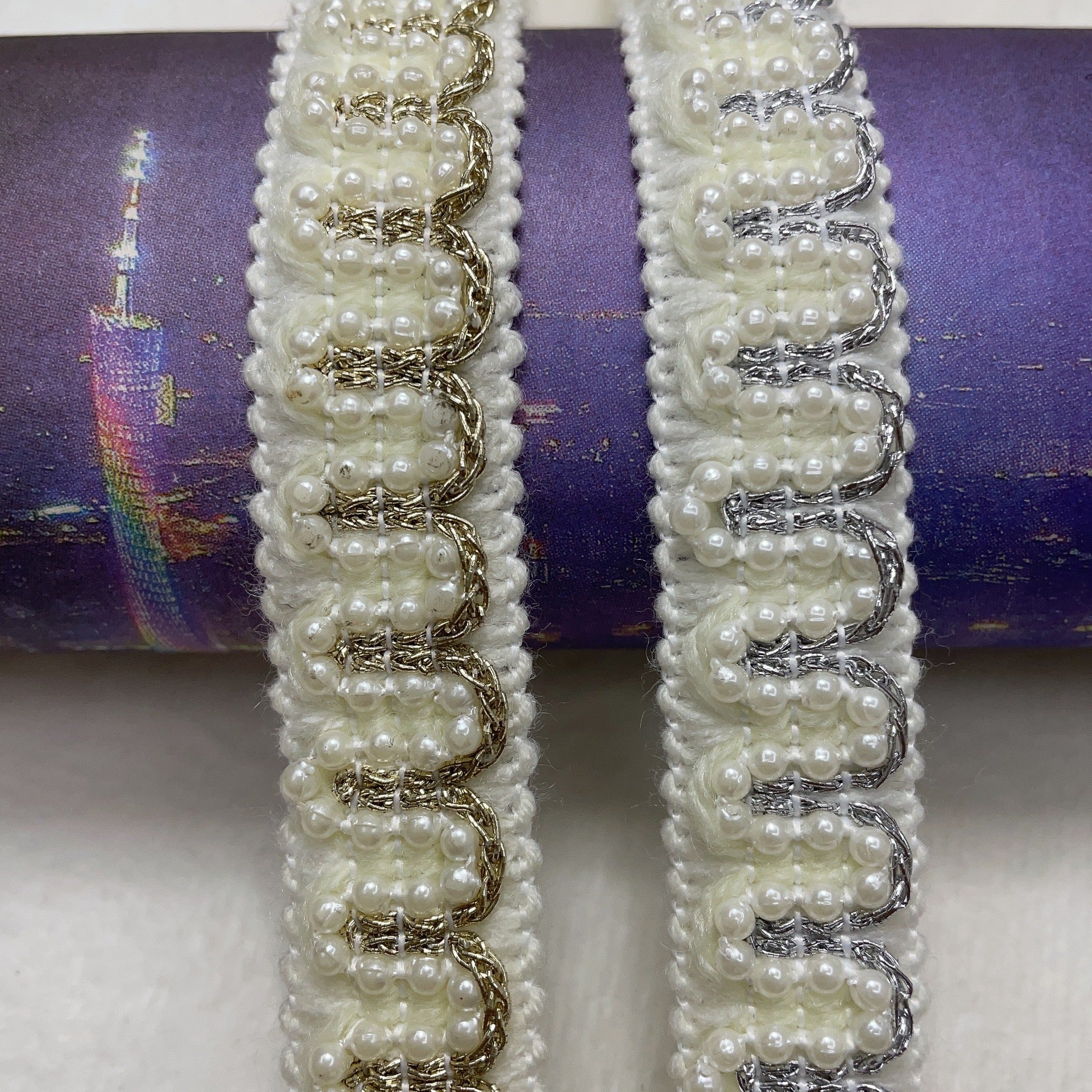 FS0066-2Meter Width 20mm Size Farbic With Pearl