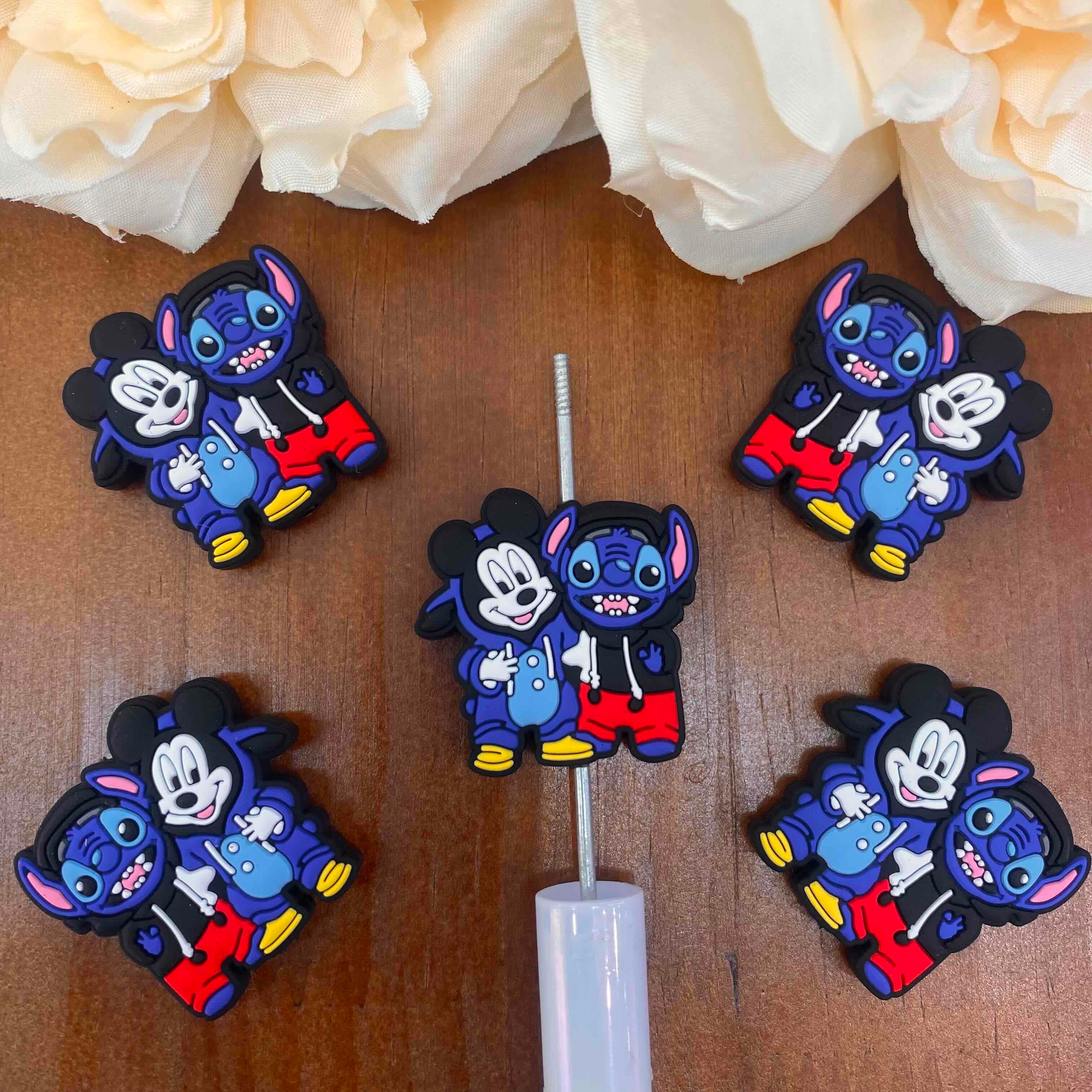 FS20485-Mickey & Sistch Flat Silicone Focal Beads