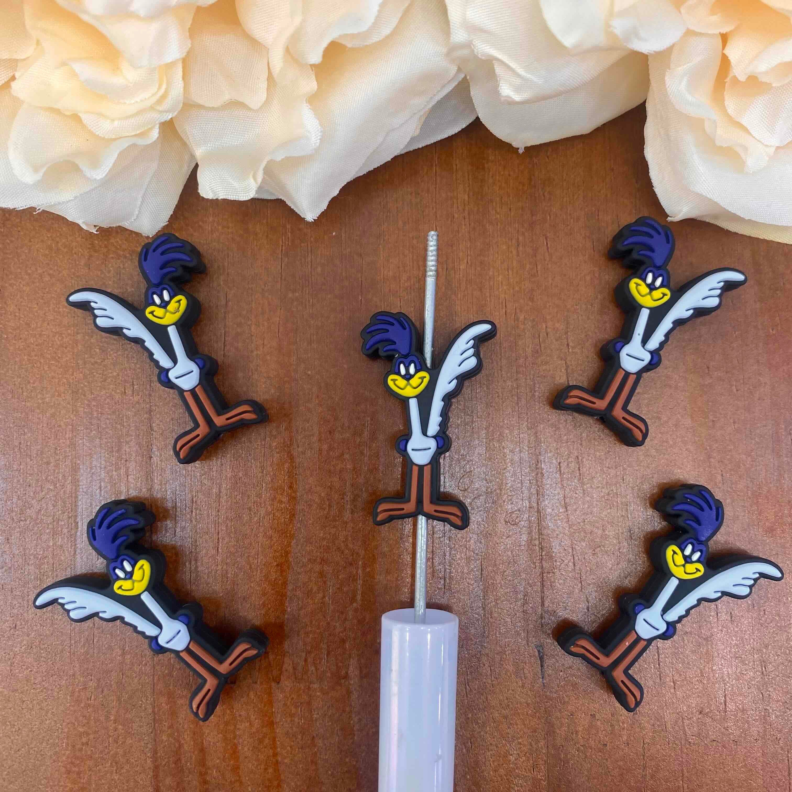 FS20455-Road Runner Flat Silicone Focal Beads