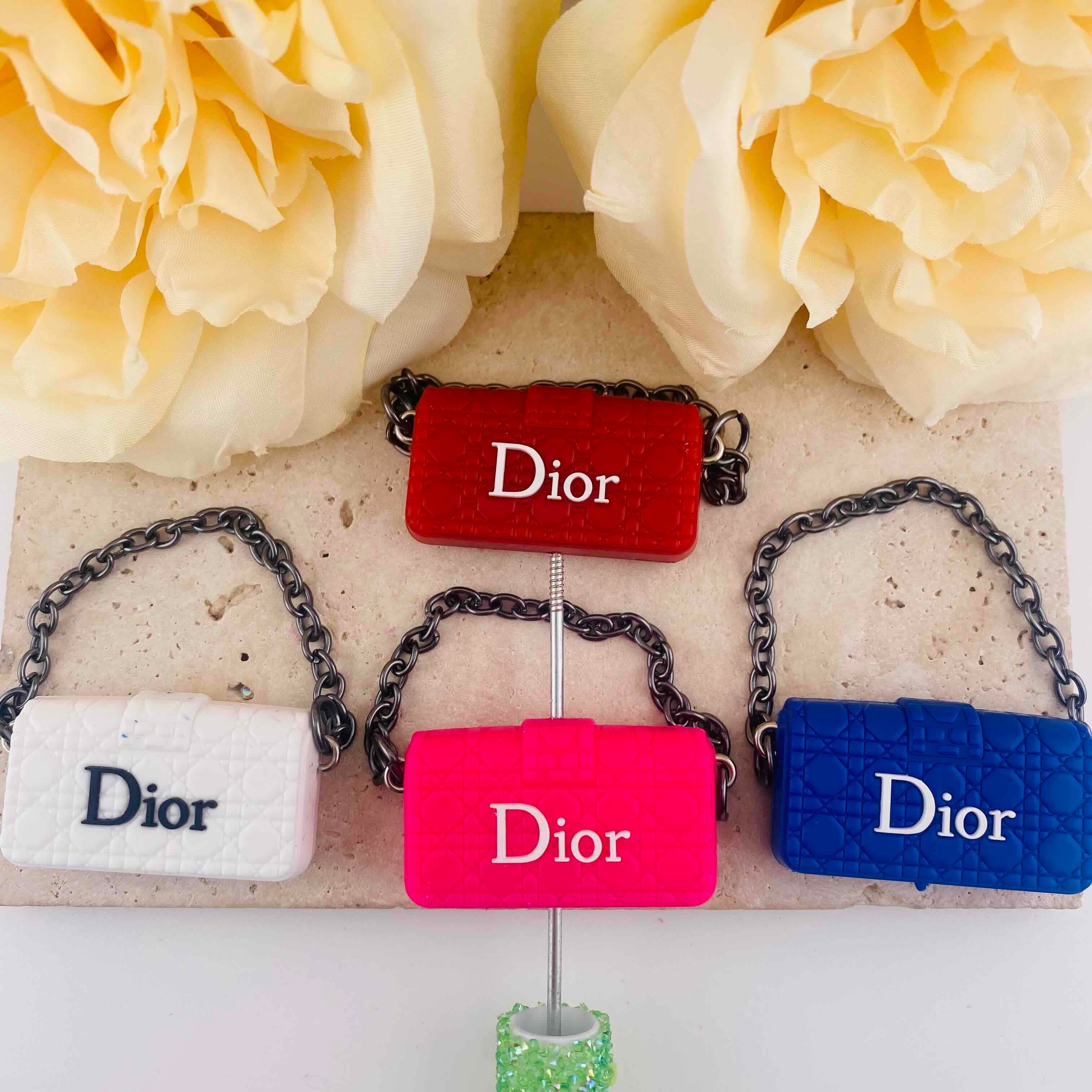 FS5604-About 23*38mm Dior Chain Handbag Silicone Beads