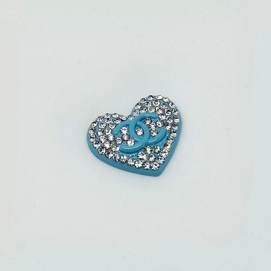 FS3902-About 18×22mm Rhinestone Heart Metal Patch As Picture Shows