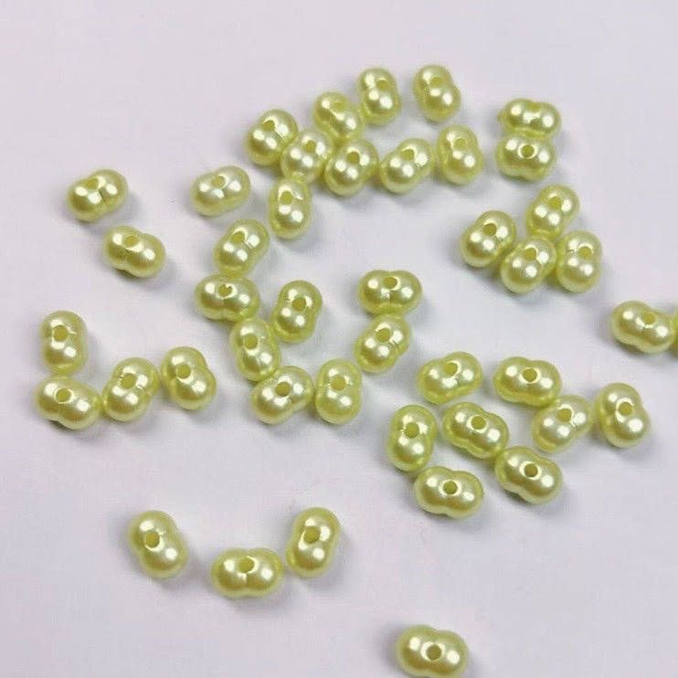 FS2380-5*8mm Solid Color Pearl Looking Peanut Acrylic Beads For Making Keychain