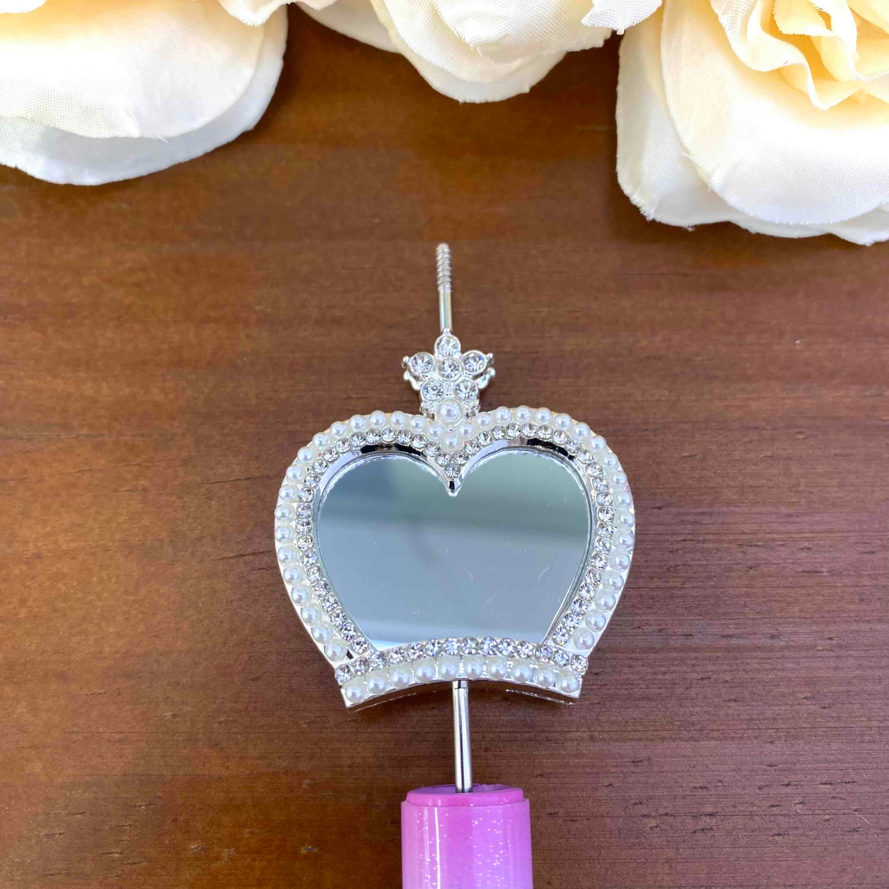 FS20637-Rhinestone Crown Mirror Metal Beads