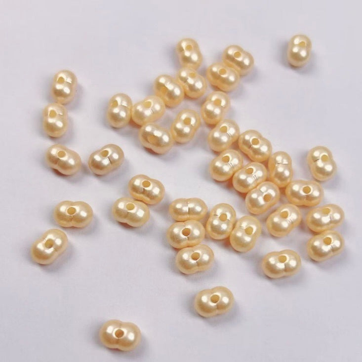 FS2380-5*8mm Solid Color Pearl Looking Peanut Acrylic Beads For Making Keychain