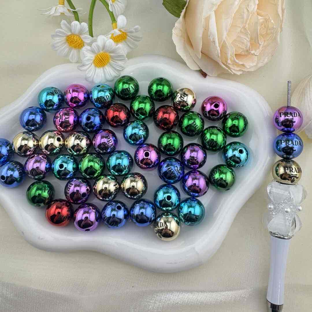 FS6819-16mm  UV Metallic Prada-Style Acrylic Beads