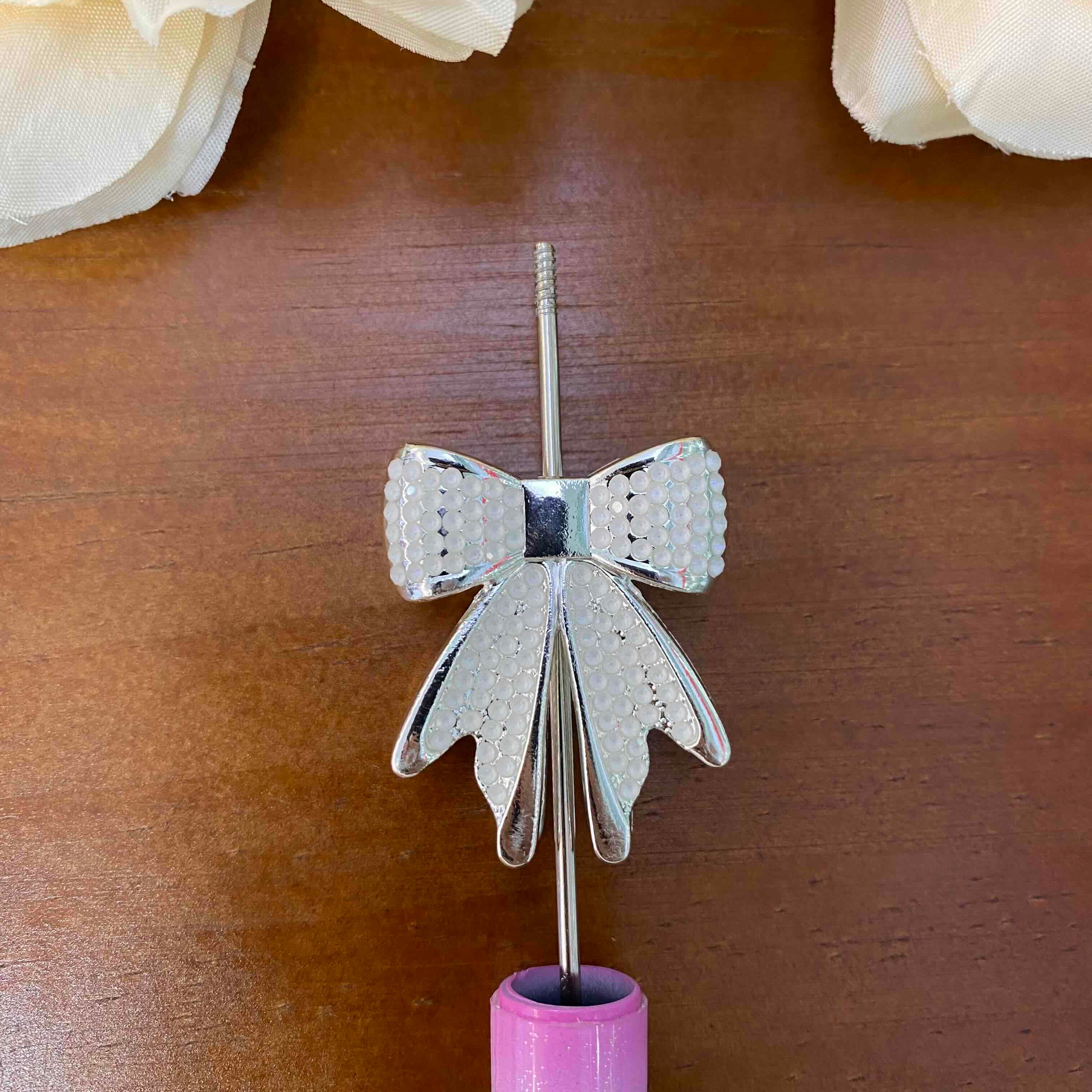 FS20629-Rhinestone Bow Metal Beads