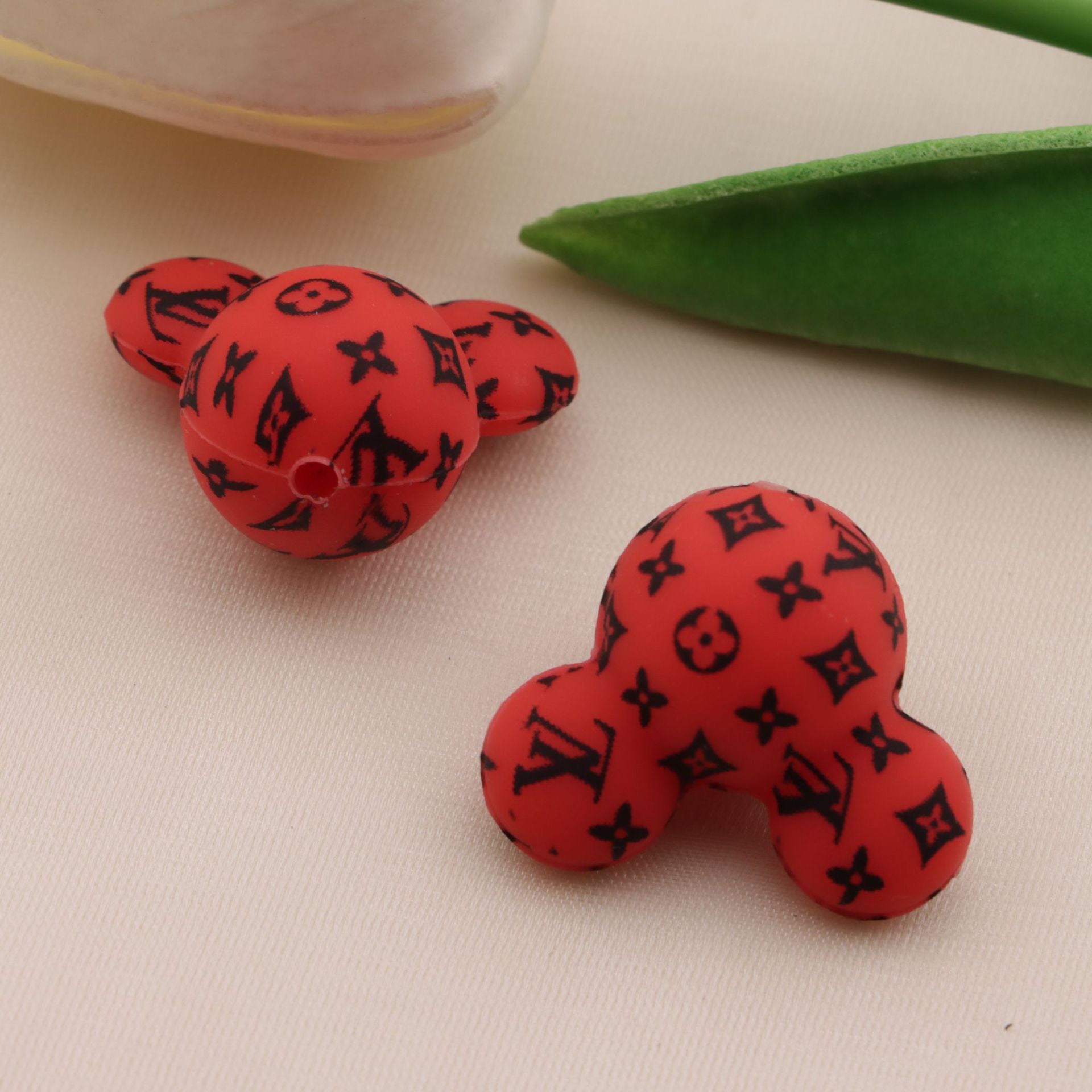 FS1447-About 21mm Mickey Head Printed Silicone Beads