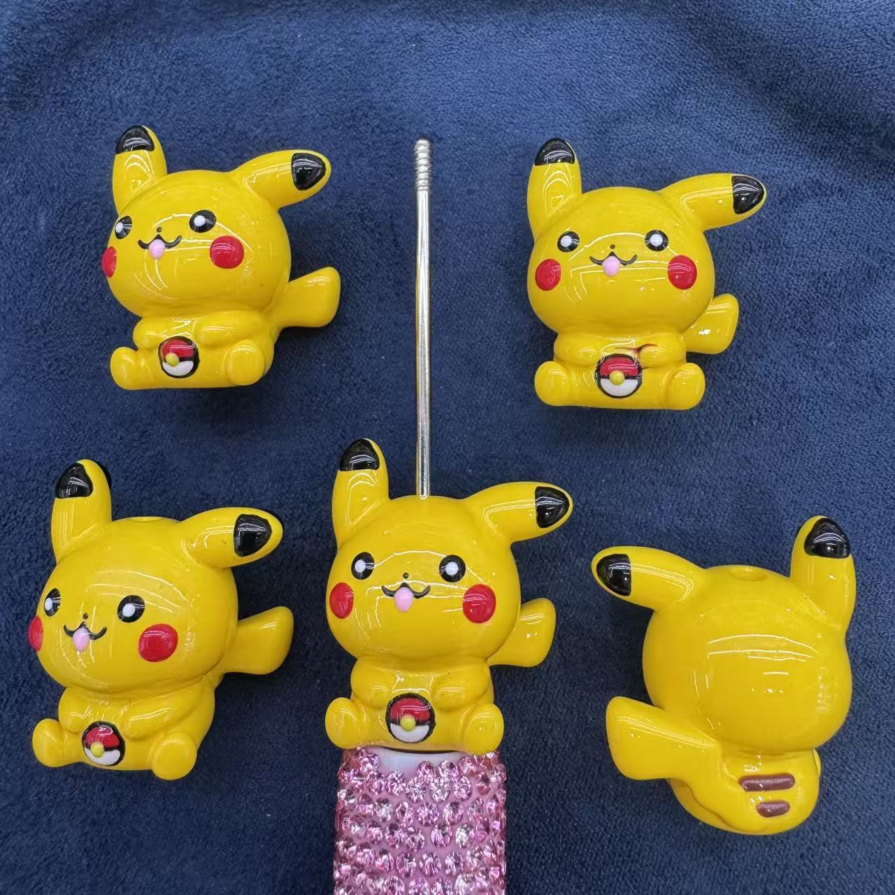 Pikachu 3D Handpainted Acrylic Beads, suitable for making key pendants