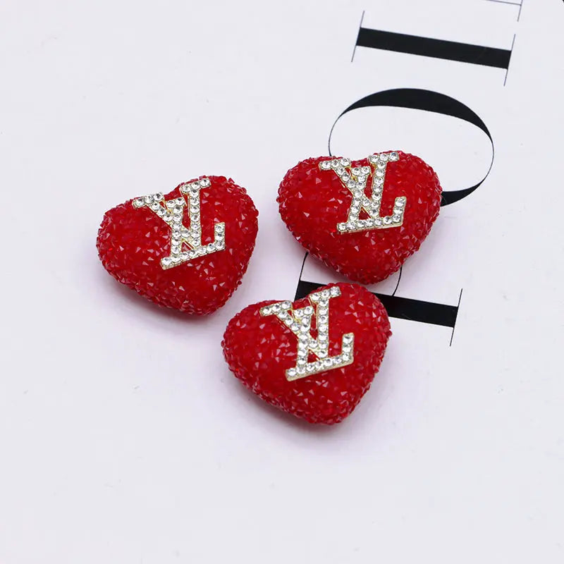 2.3×2.5 Cm Lv Heart - Shaped Granulated Sugar for Crafts DIY Bracelets Keychains Pens Jewelry Making Supplies Zoe's DIY Shop