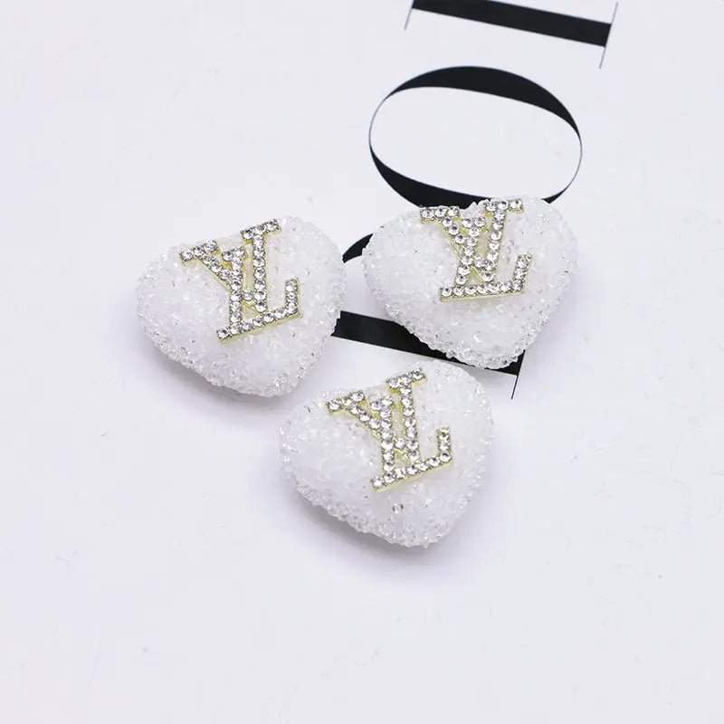2.3×2.5 Cm Lv Heart - Shaped Granulated Sugar for Crafts DIY Bracelets Keychains Pens Jewelry Making Supplies Zoe's DIY Shop
