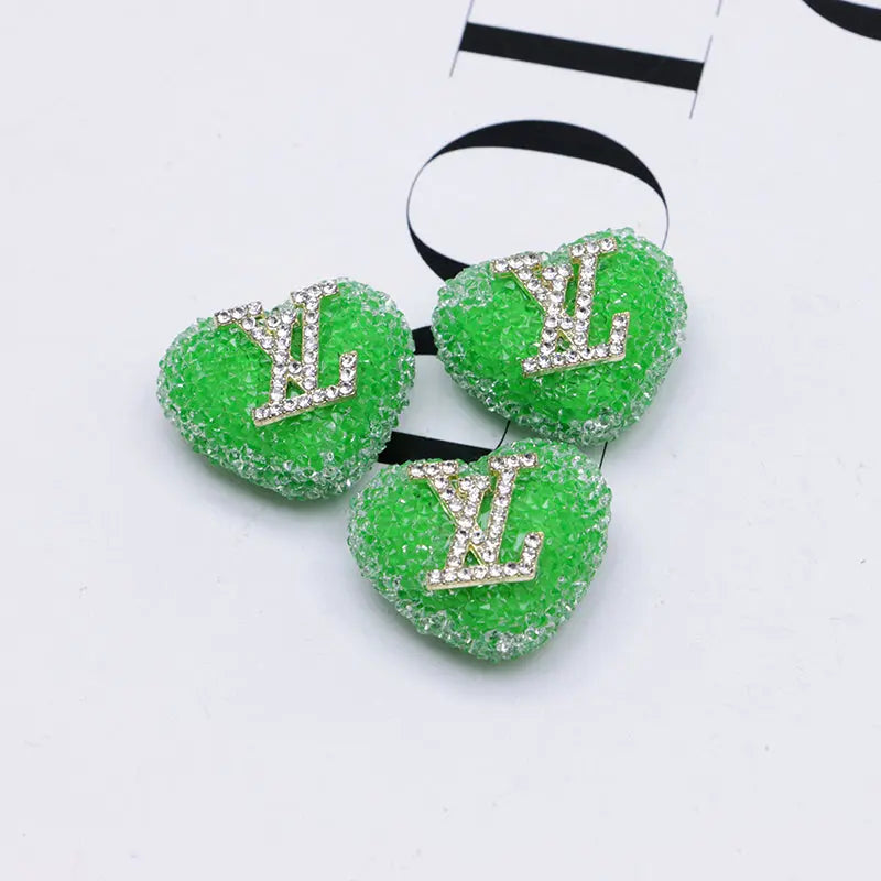 2.3×2.5 Cm Lv Heart - Shaped Granulated Sugar for Crafts DIY Bracelets Keychains Pens Jewelry Making Supplies Zoe's DIY Shop