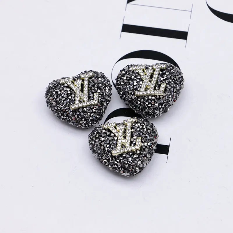 2.3×2.5 Cm Lv Heart - Shaped Granulated Sugar for Crafts DIY Bracelets Keychains Pens Jewelry Making Supplies Zoe's DIY Shop