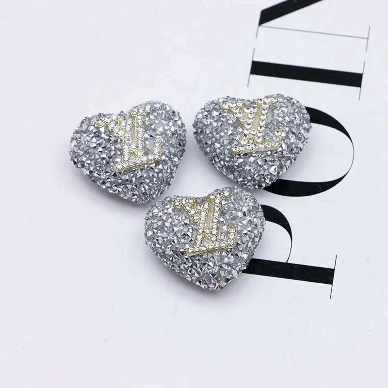 2.3×2.5 Cm Lv Heart - Shaped Granulated Sugar for Crafts DIY Bracelets Keychains Pens Jewelry Making Supplies Zoe's DIY Shop