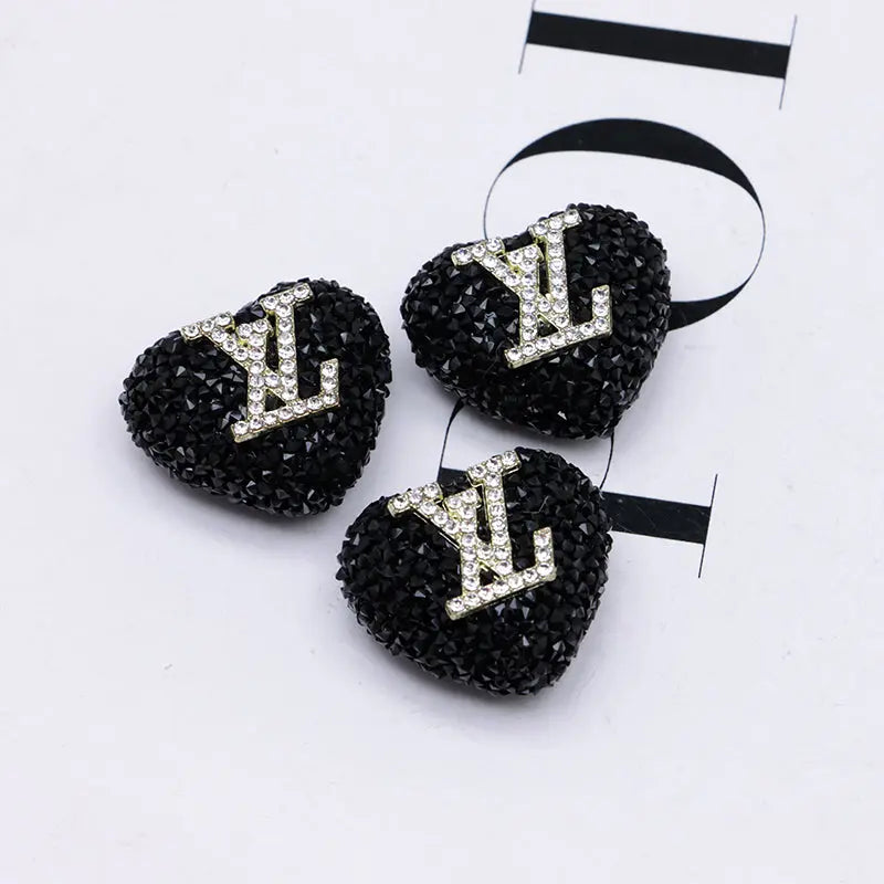 2.3×2.5 Cm Lv Heart - Shaped Granulated Sugar for Crafts DIY Bracelets Keychains Pens Jewelry Making Supplies Zoe's DIY Shop