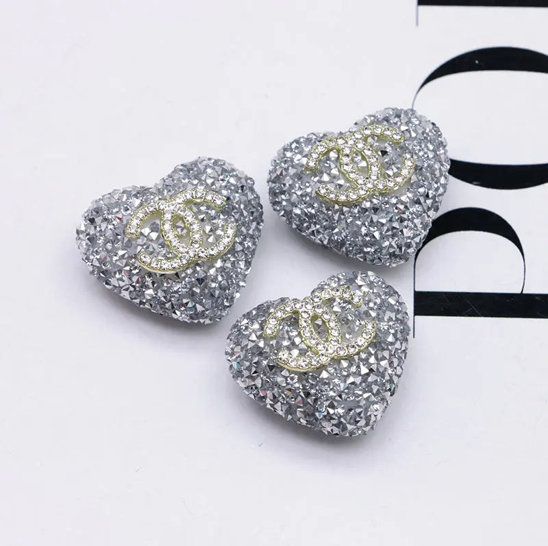 2.5×2.3 Cm Cc Heart-Shaped Granulated Suga for Crafts DIY Bracelets Keychains Pens Jewelry Making Supplies Zoe's DIY Shop