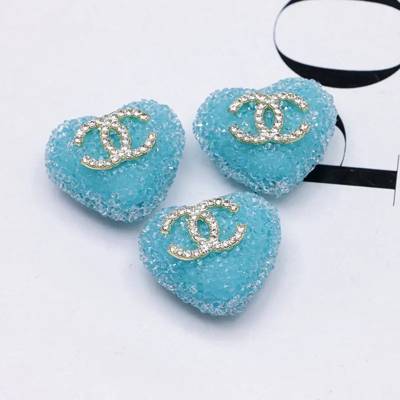2.5×2.3 Cm Cc Heart-Shaped Granulated Suga for Crafts DIY Bracelets Keychains Pens Jewelry Making Supplies Zoe's DIY Shop