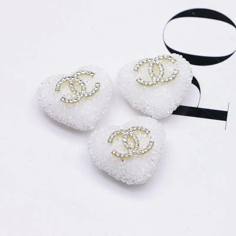 2.5×2.3 Cm Cc Heart-Shaped Granulated Suga for Crafts DIY Bracelets Keychains Pens Jewelry Making Supplies Zoe's DIY Shop